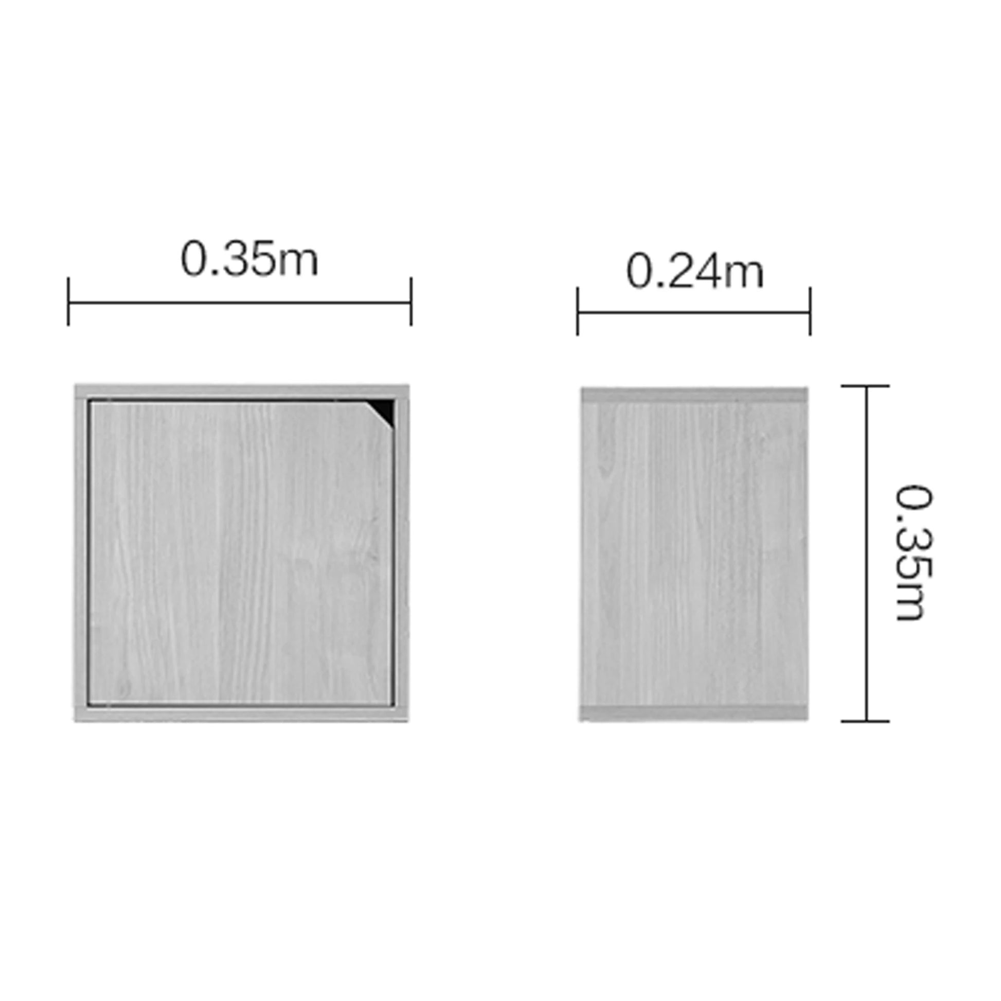 Linspire Geo Single Cube Storage with door, Natural Wood