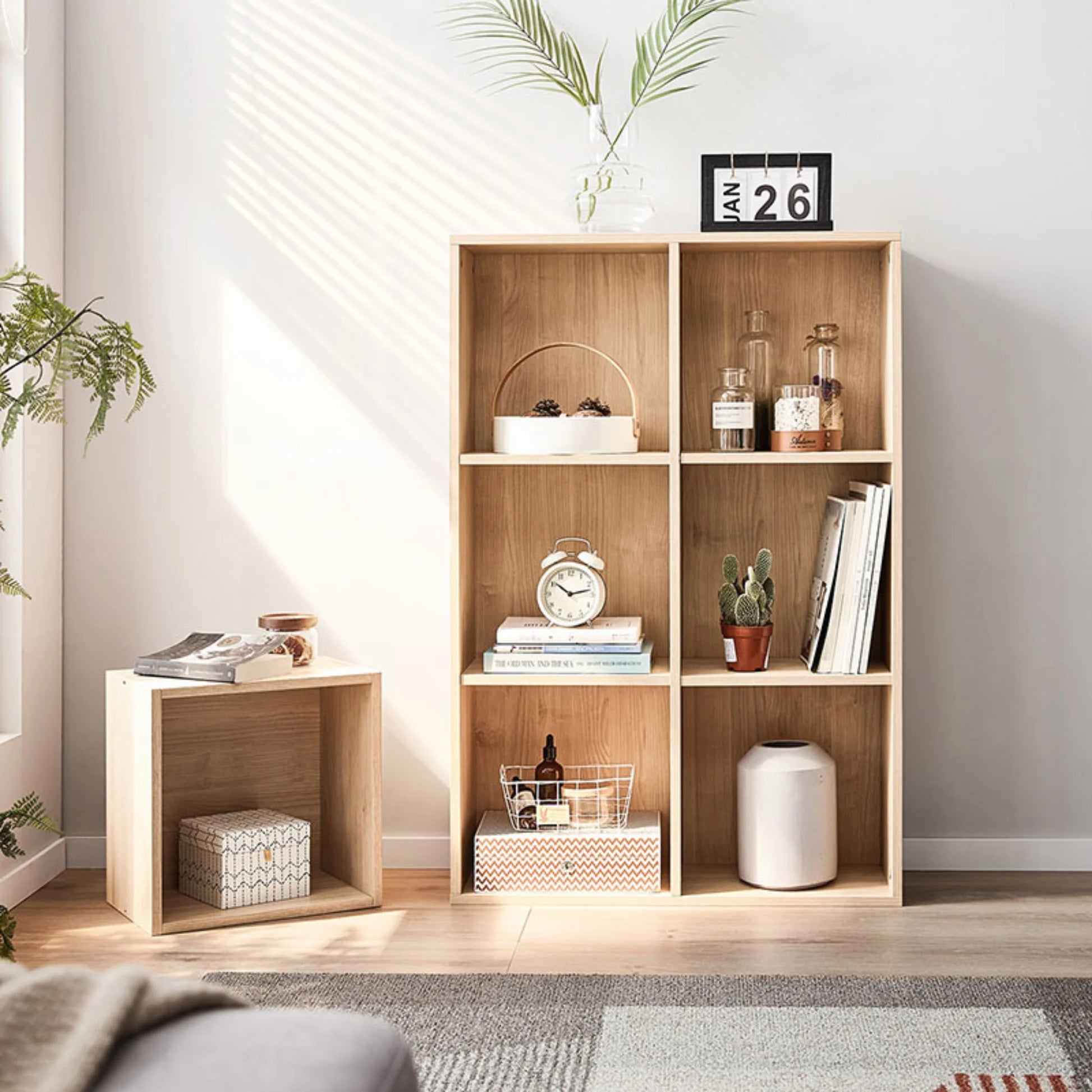 Linspire Geo 6 Cube Storage Unit, Natural Wood