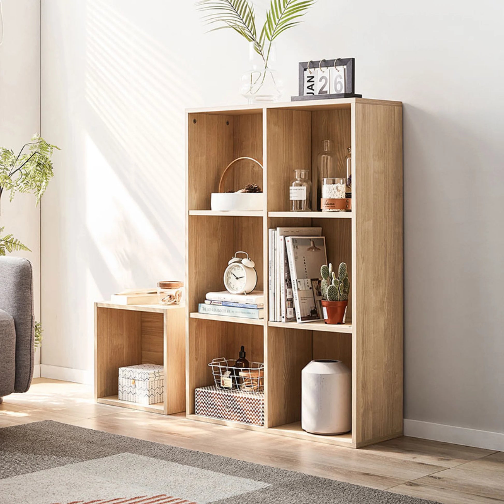 Linspire Geo 6 Cube Storage Unit, Natural Wood