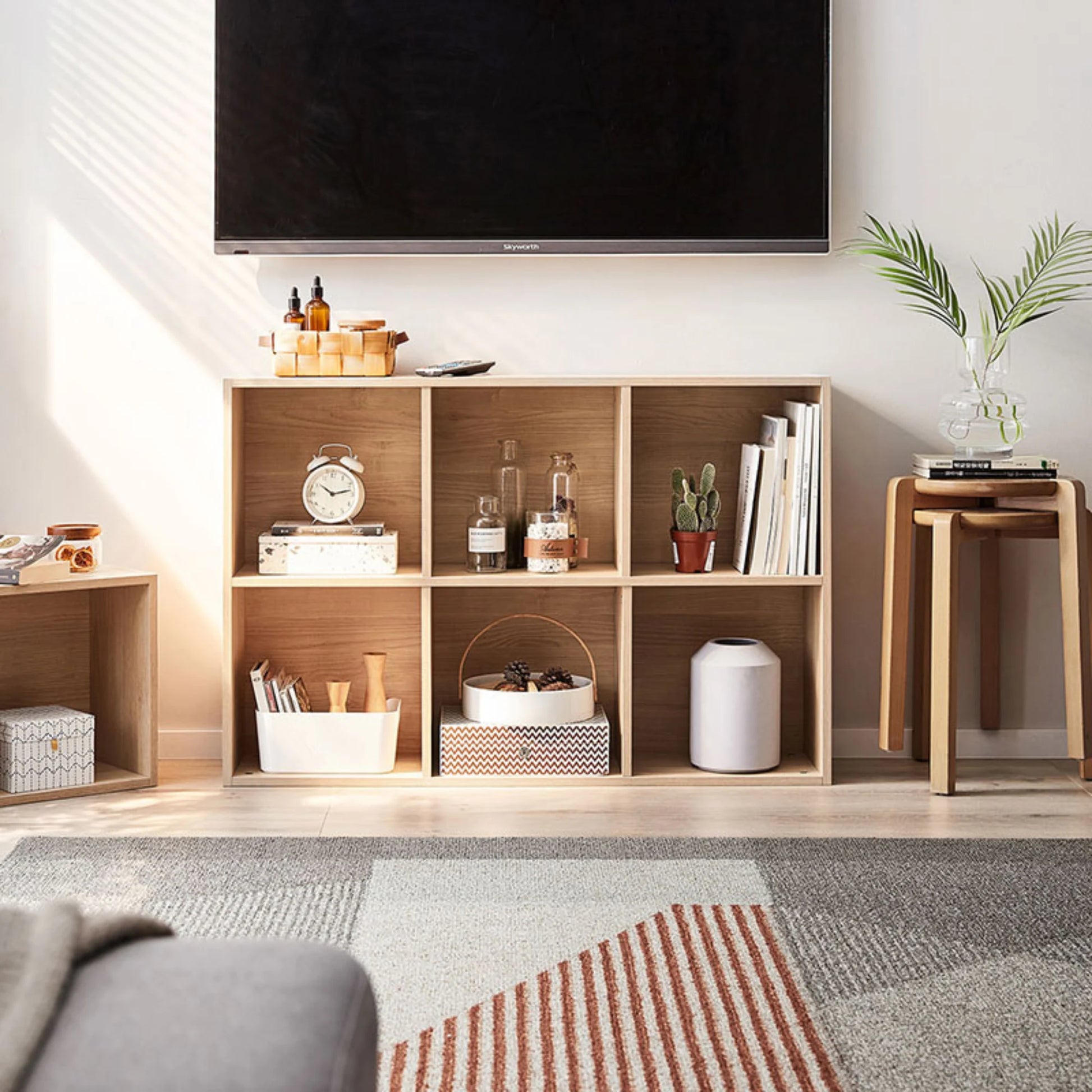Linspire Geo 6 Cube Storage Unit, Natural Wood