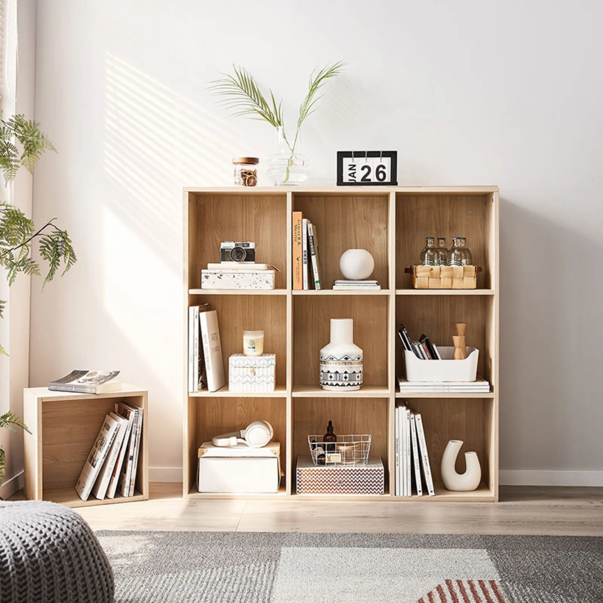 Linspire Geo 9 Cube Storage Unit, Natural Wood