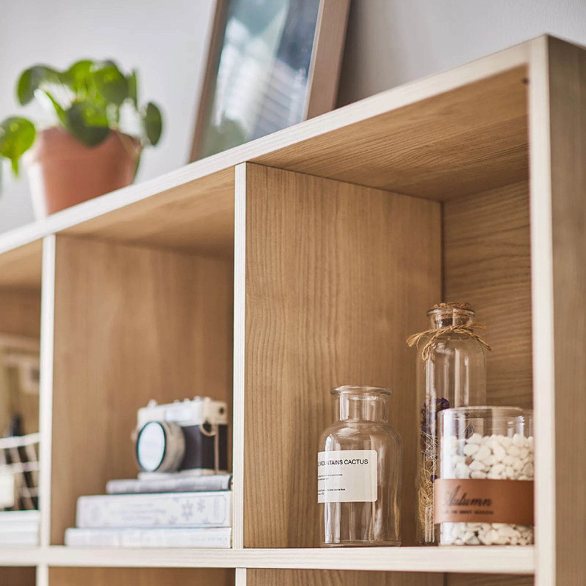 Linspire Geo 9 Cube Storage Unit, Natural Wood