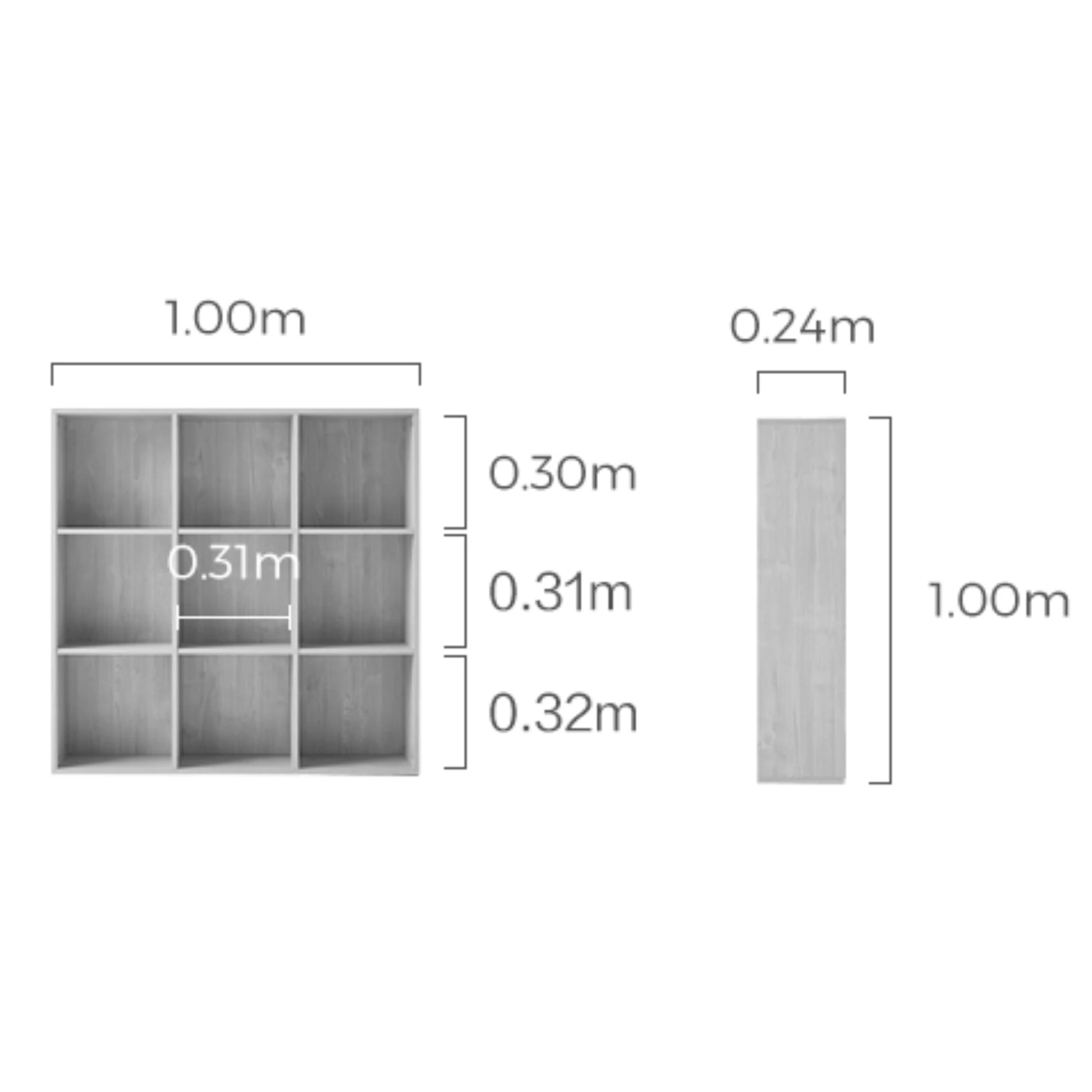Linspire Geo 9 Cube Storage Unit, Natural Wood