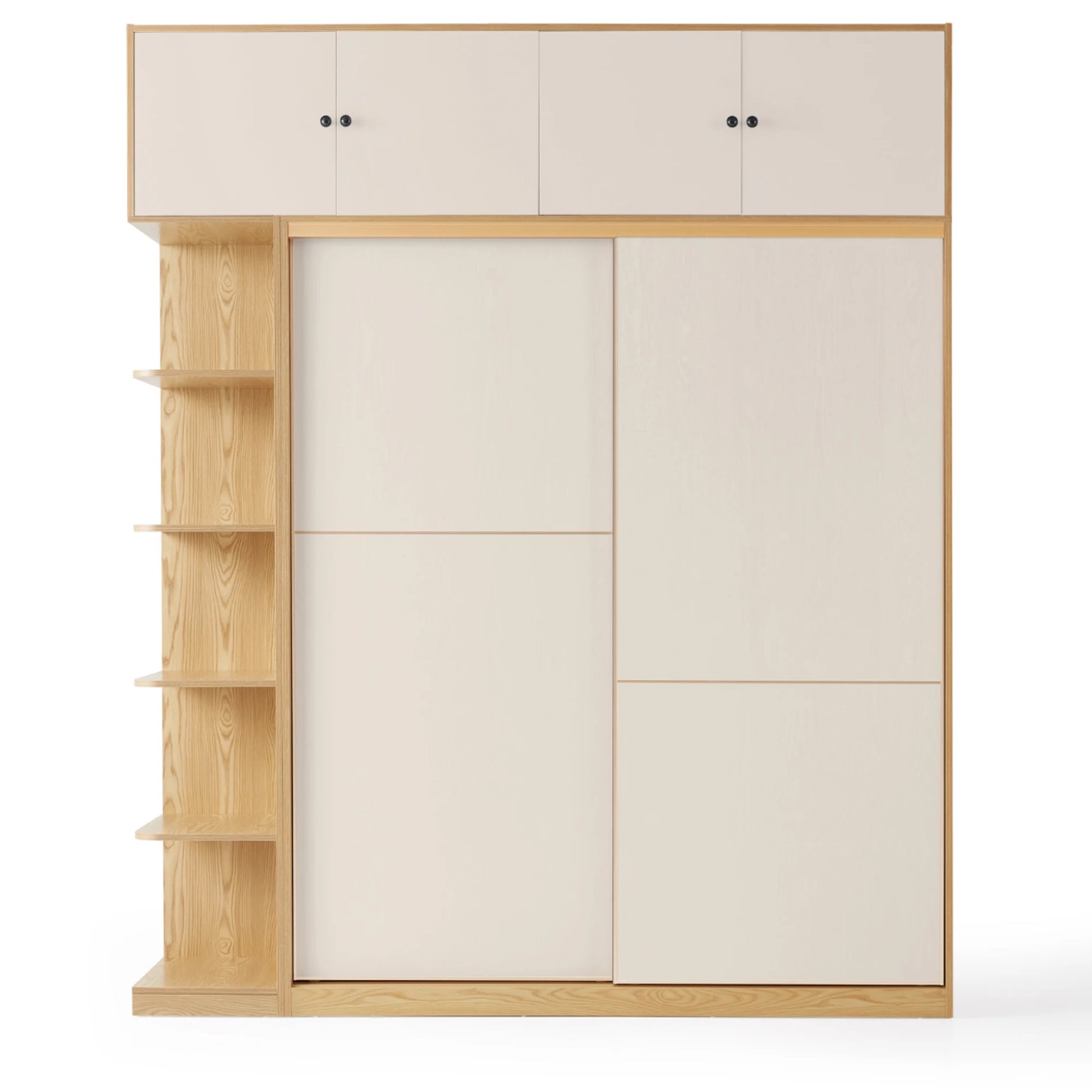 Linspire Grace Sliding Door Wardrobe with Top Cabinet, 220cm