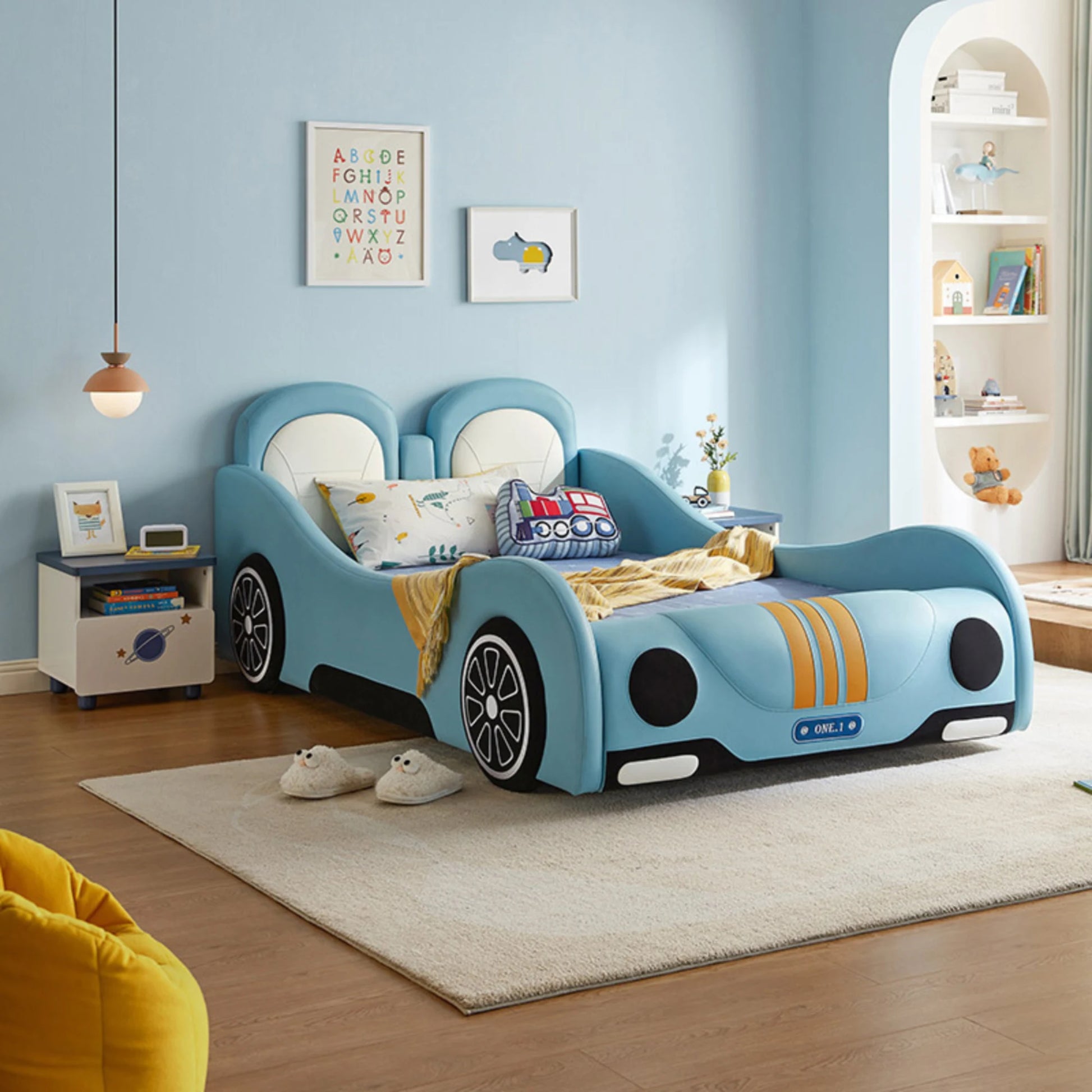 Linspire Herbie Car Styling Kids Global Queen Bed Frame