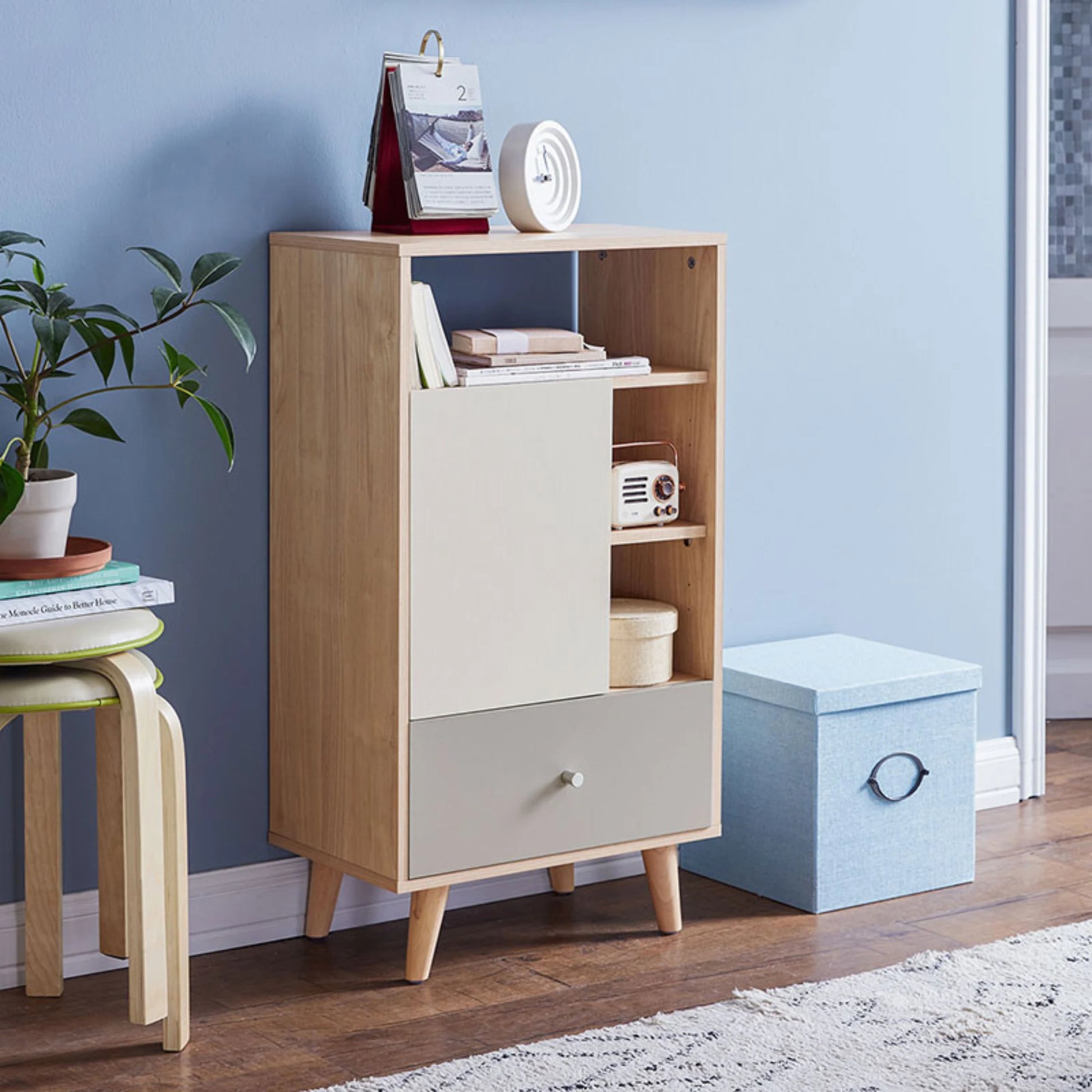 Linspire Juniper Storage Cabinet, Grey & White