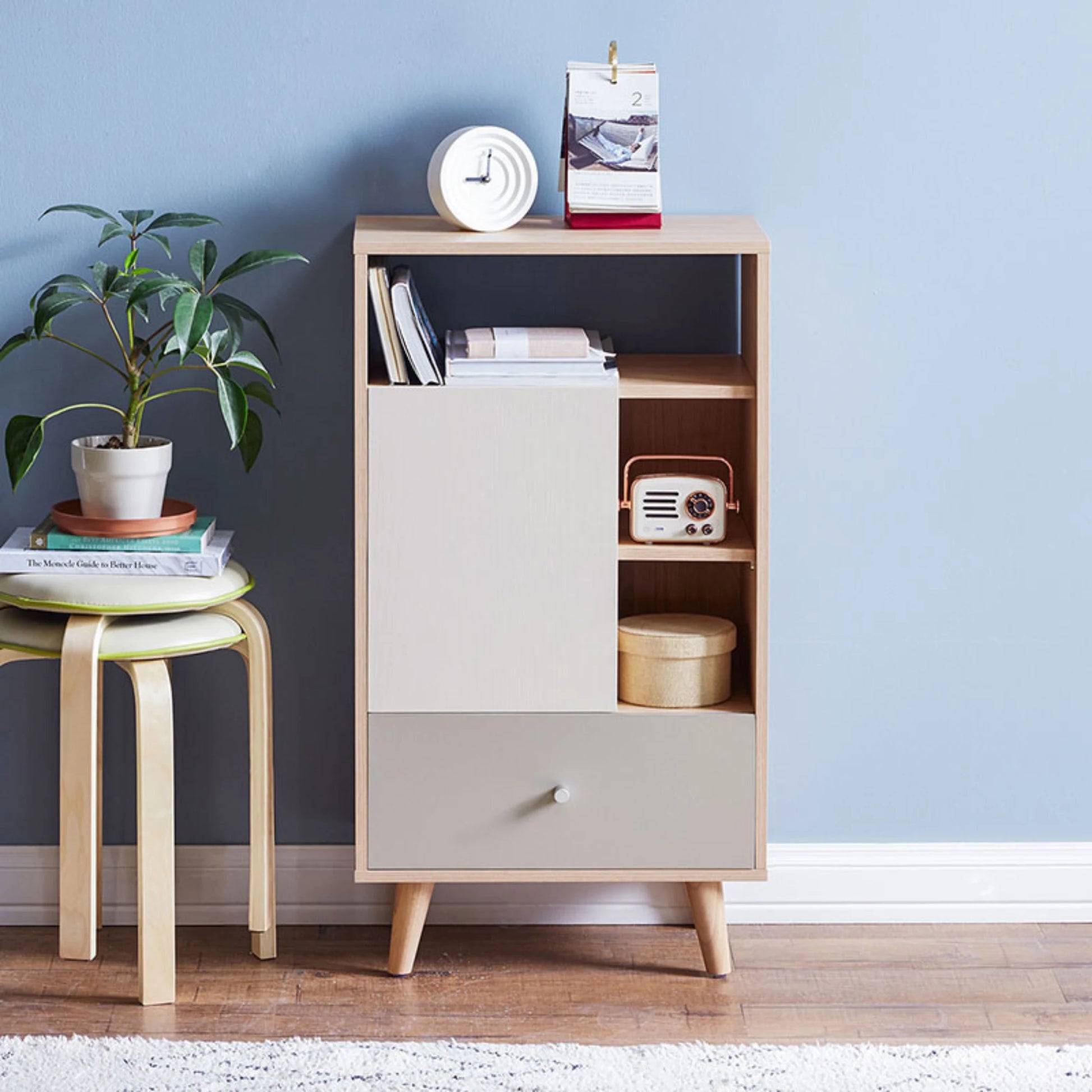 Linspire Juniper Storage Cabinet, Grey & White