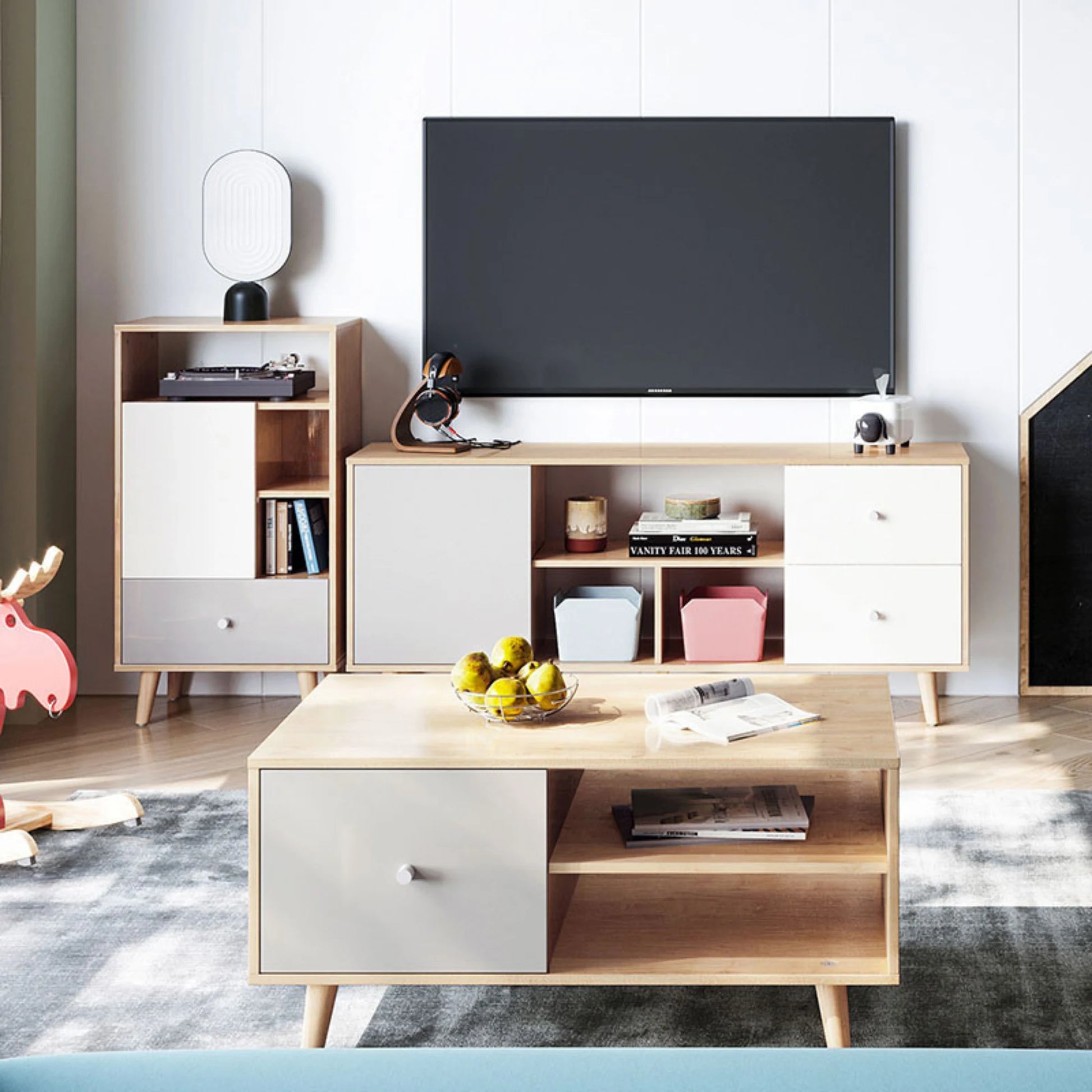 Linspire Juniper Storage Cabinet, Grey & White