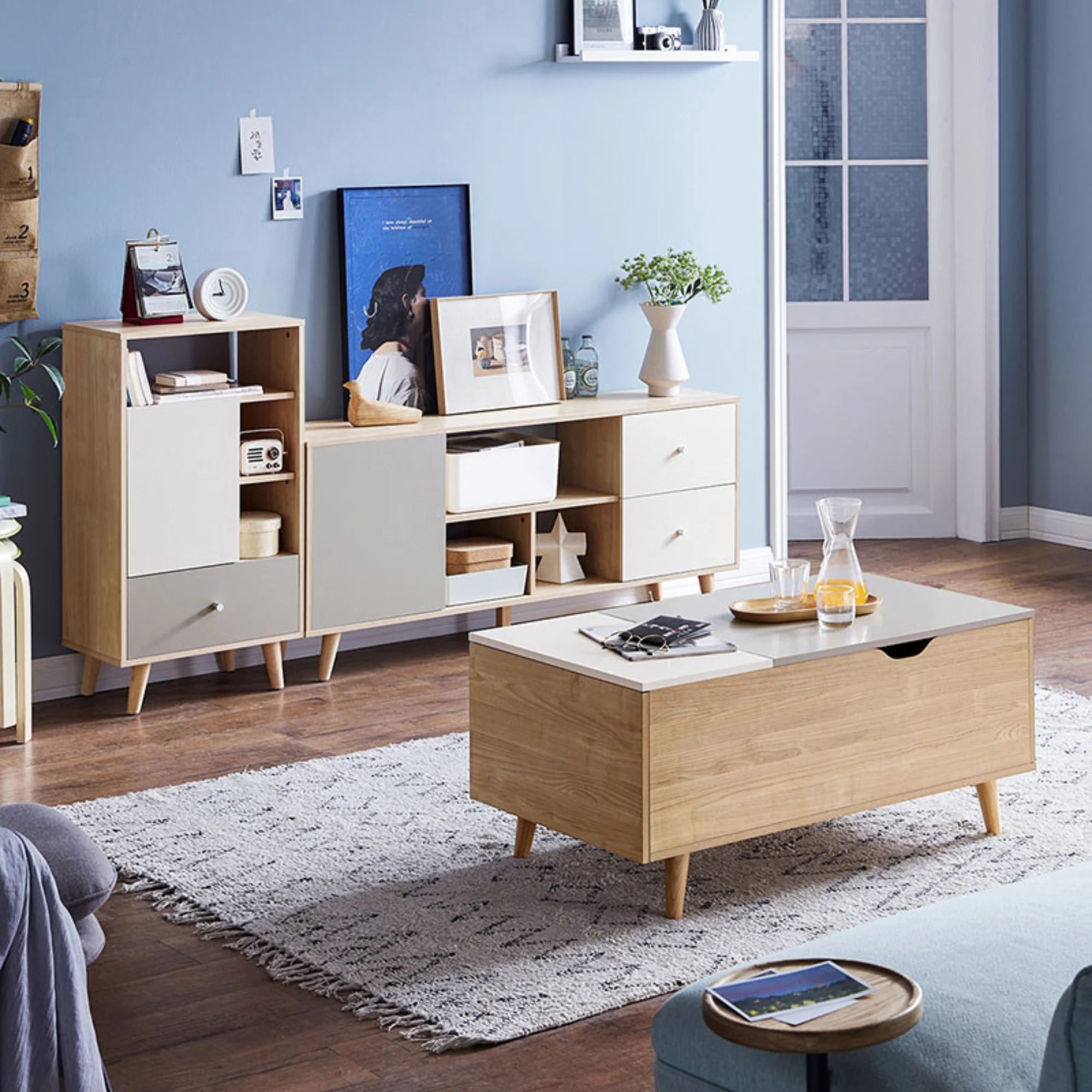 Linspire Juniper Storage Cabinet, Grey & White