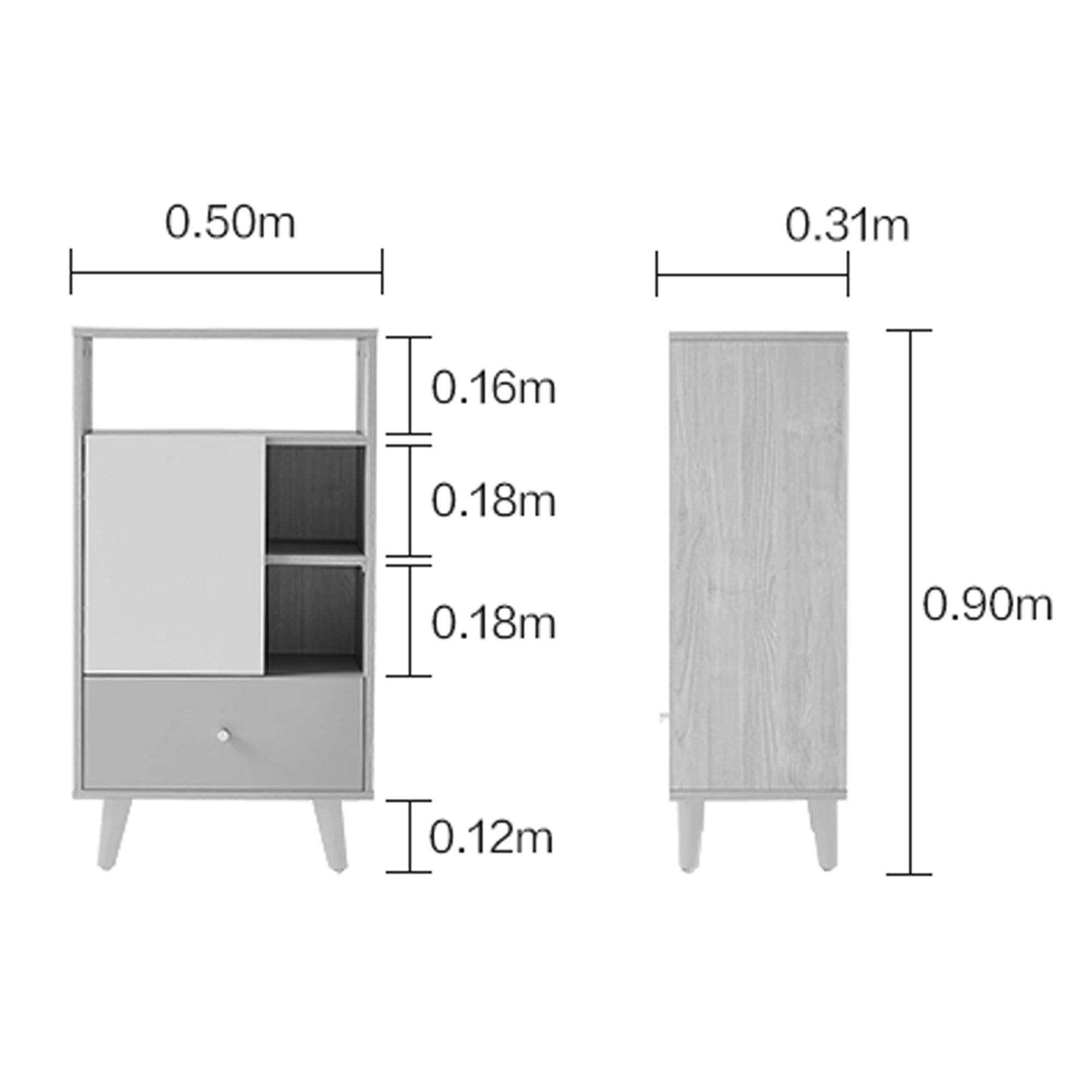 Linspire Juniper Storage Cabinet, Grey & White