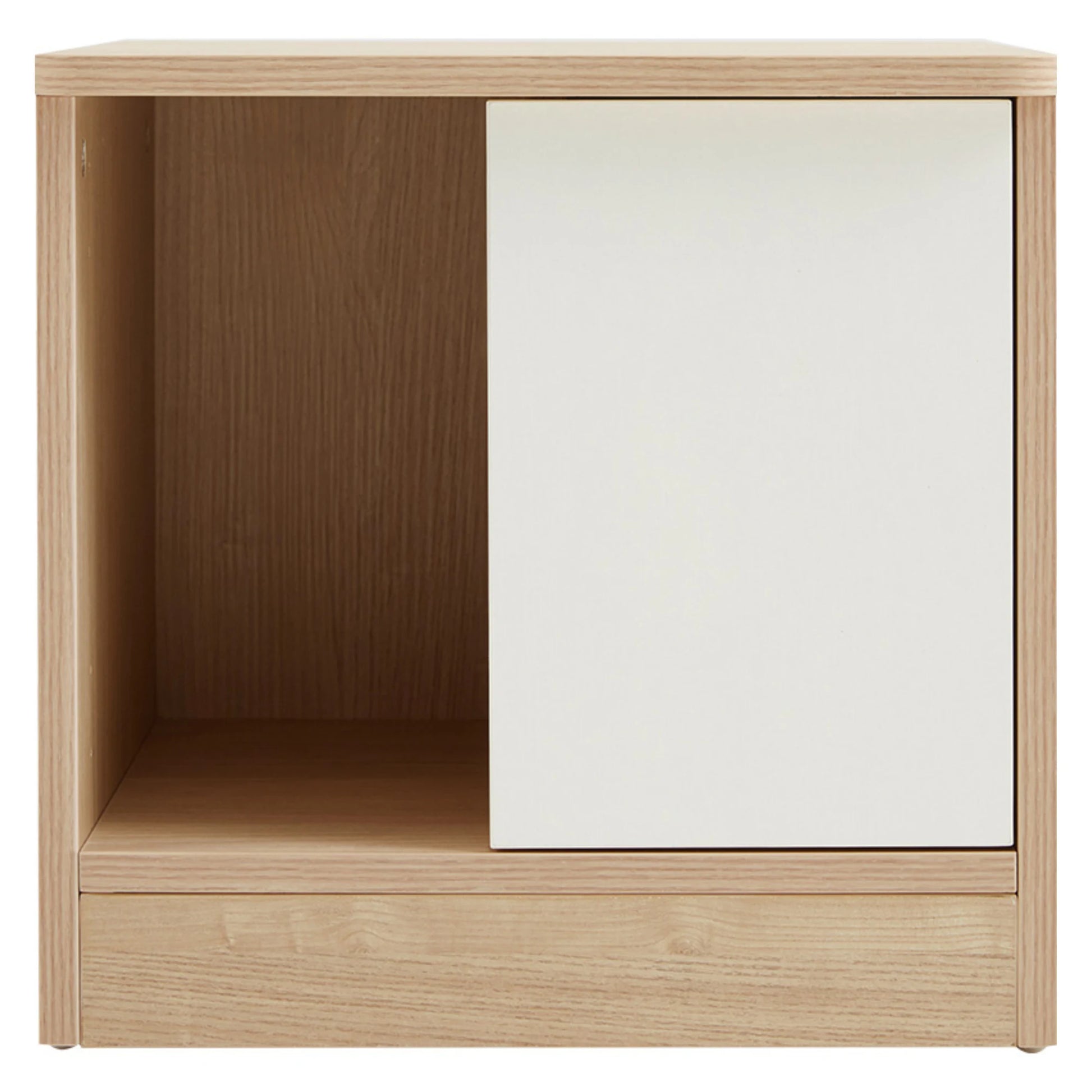 Linspire Evelyn Bedside Table with Cabinet, Natural Wood