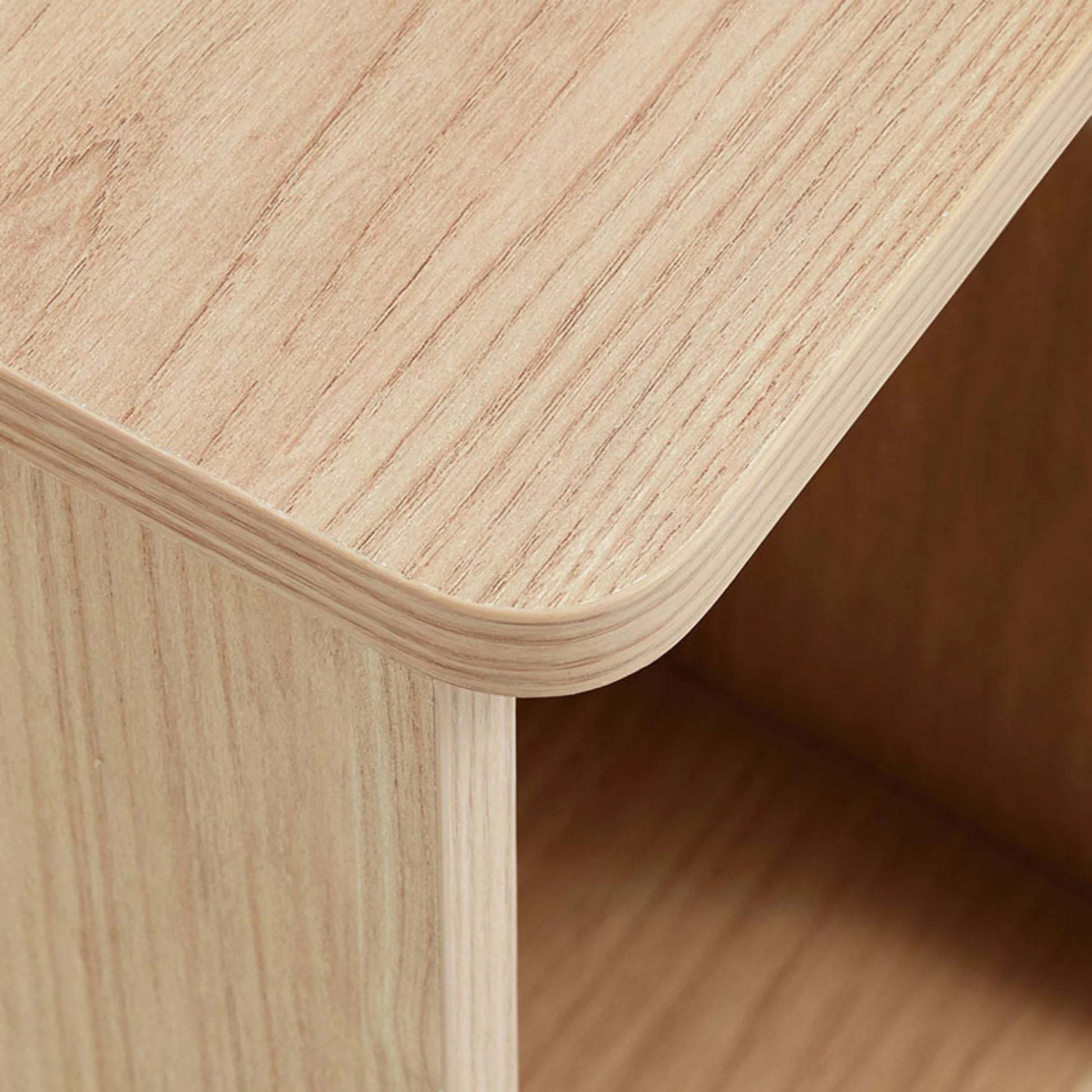 Linspire Evelyn Bedside Table with Cabinet, Natural Wood
