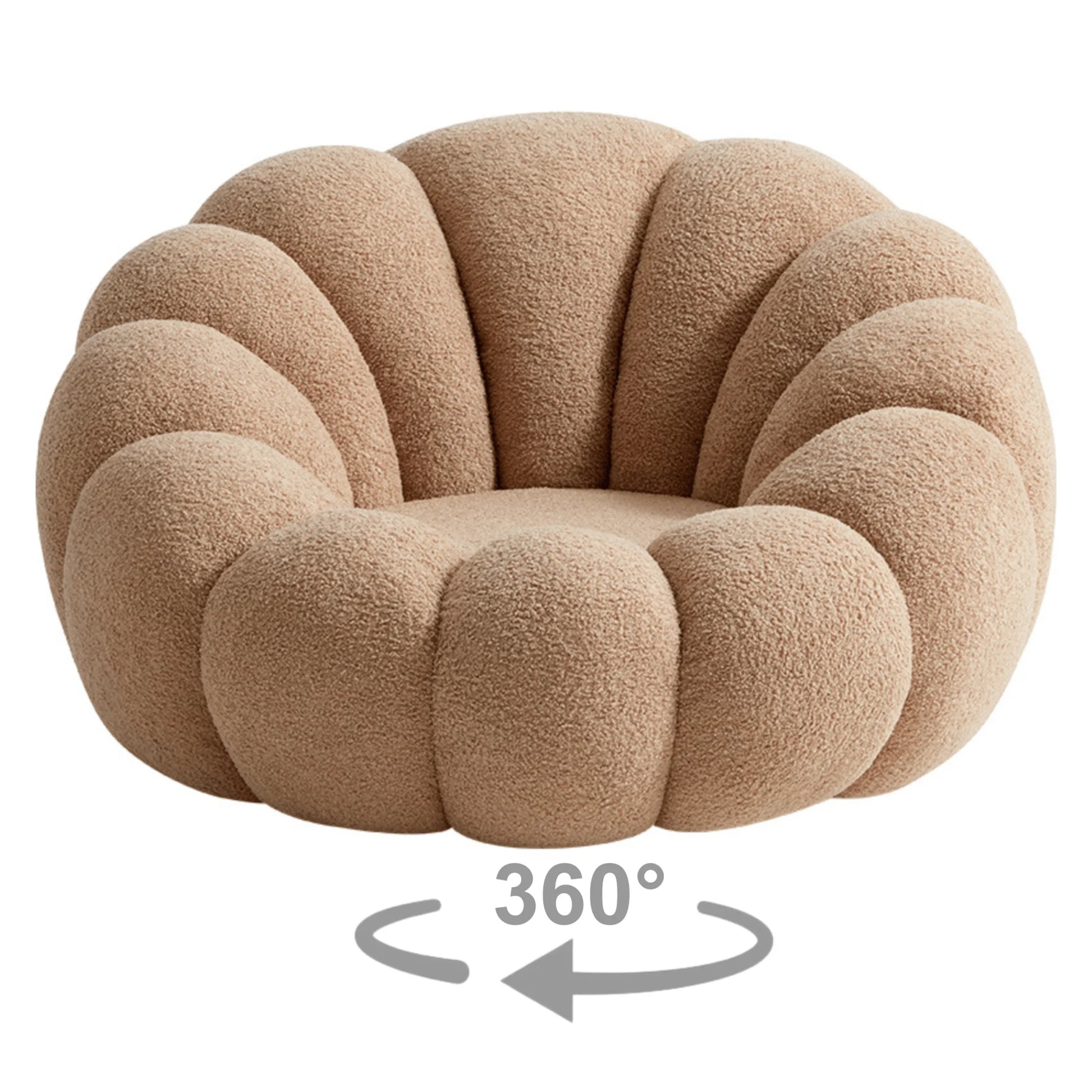 Linspire Lotus Boucle Swivel Armchair, Toffee