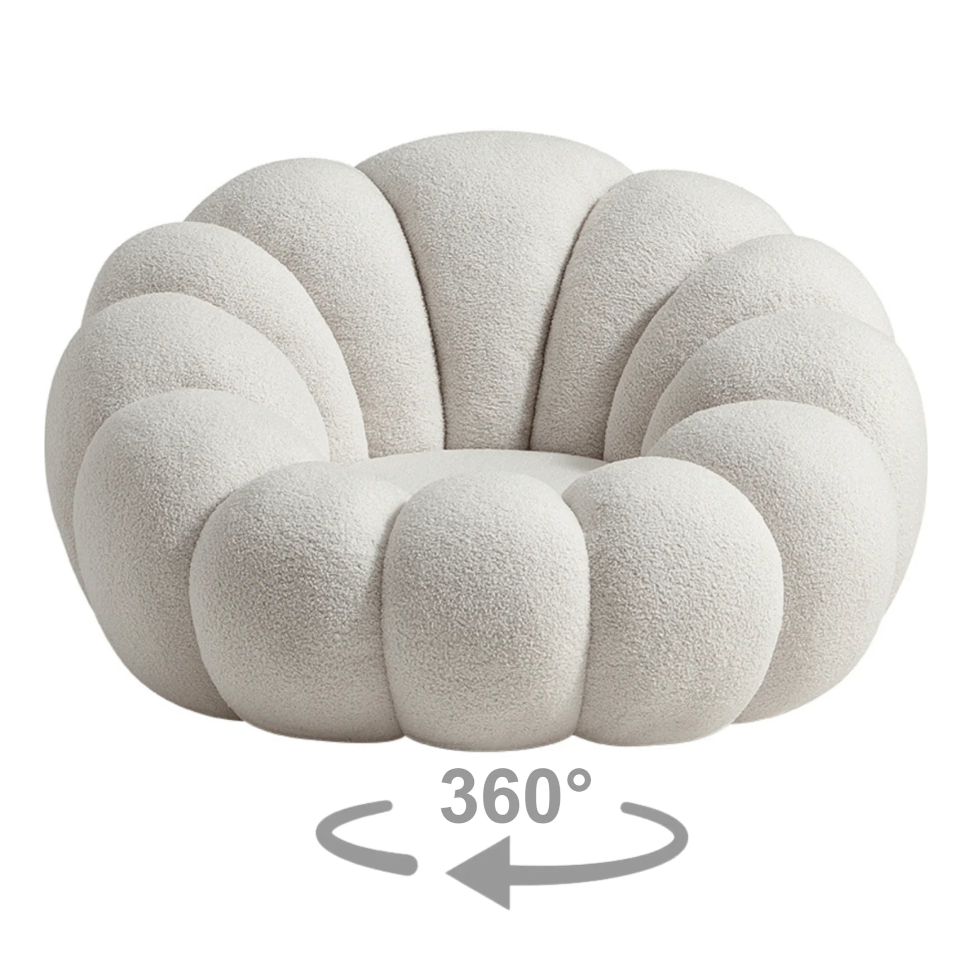 Linspire Lotus Boucle Swivel Armchair, Marshmallow