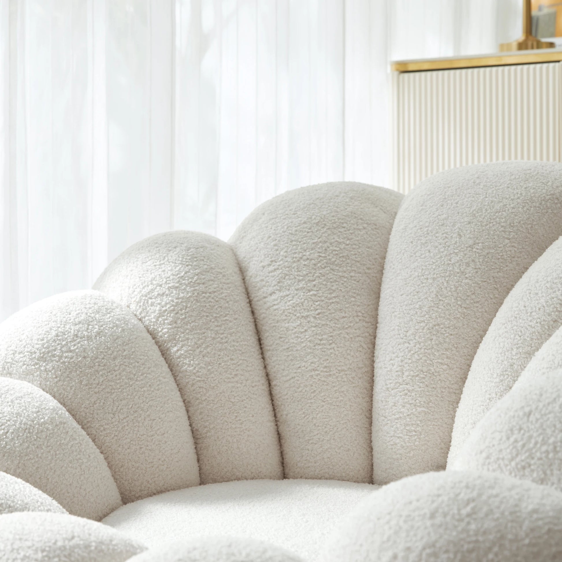 Linspire Lotus Boucle Swivel Armchair, Marshmallow