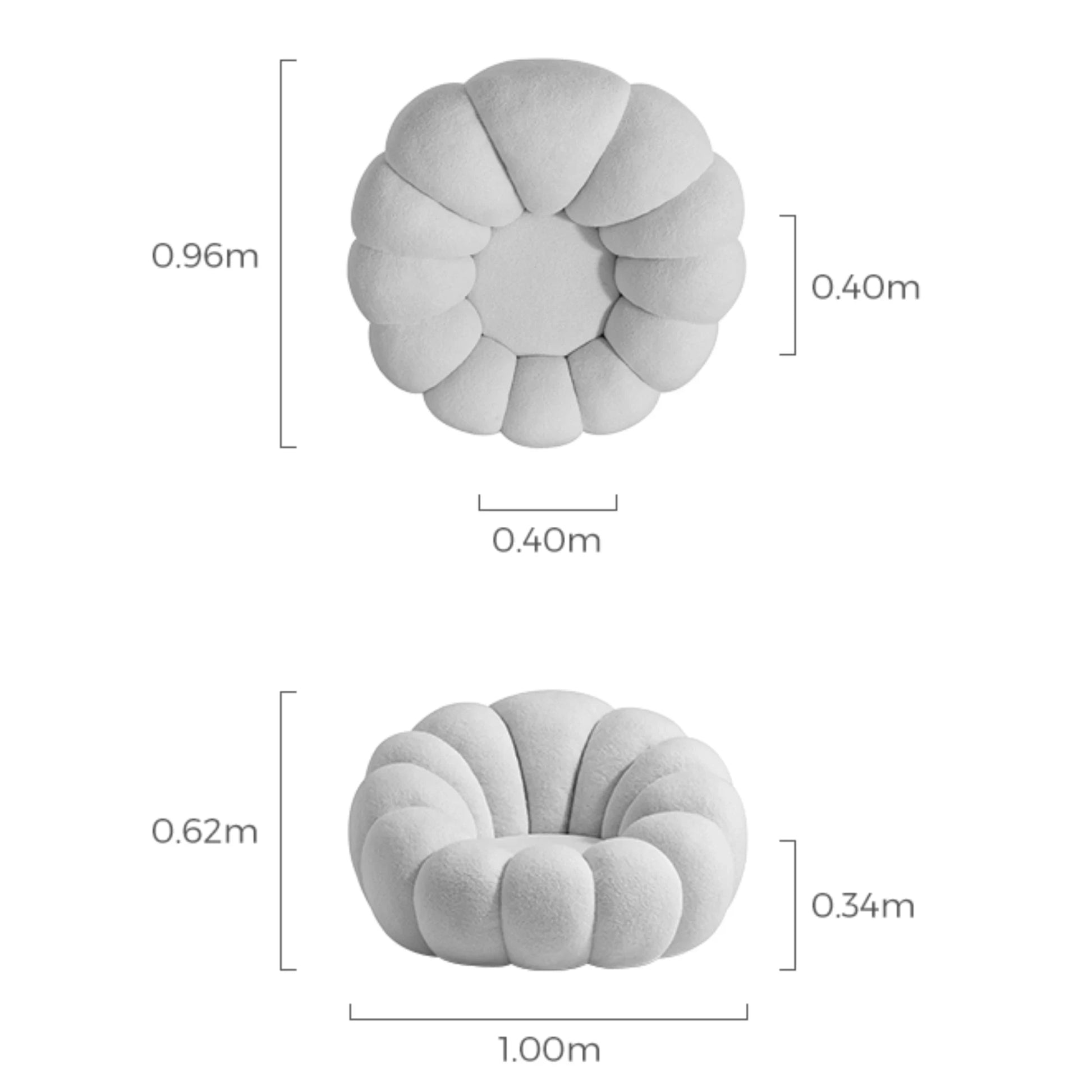 Linspire Lotus Boucle Swivel Armchair, Marshmallow