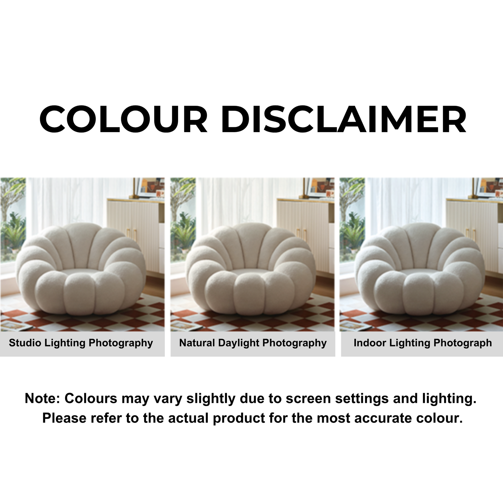 Linspire Lotus Boucle Armchair with Ottoman, Marshmallow
