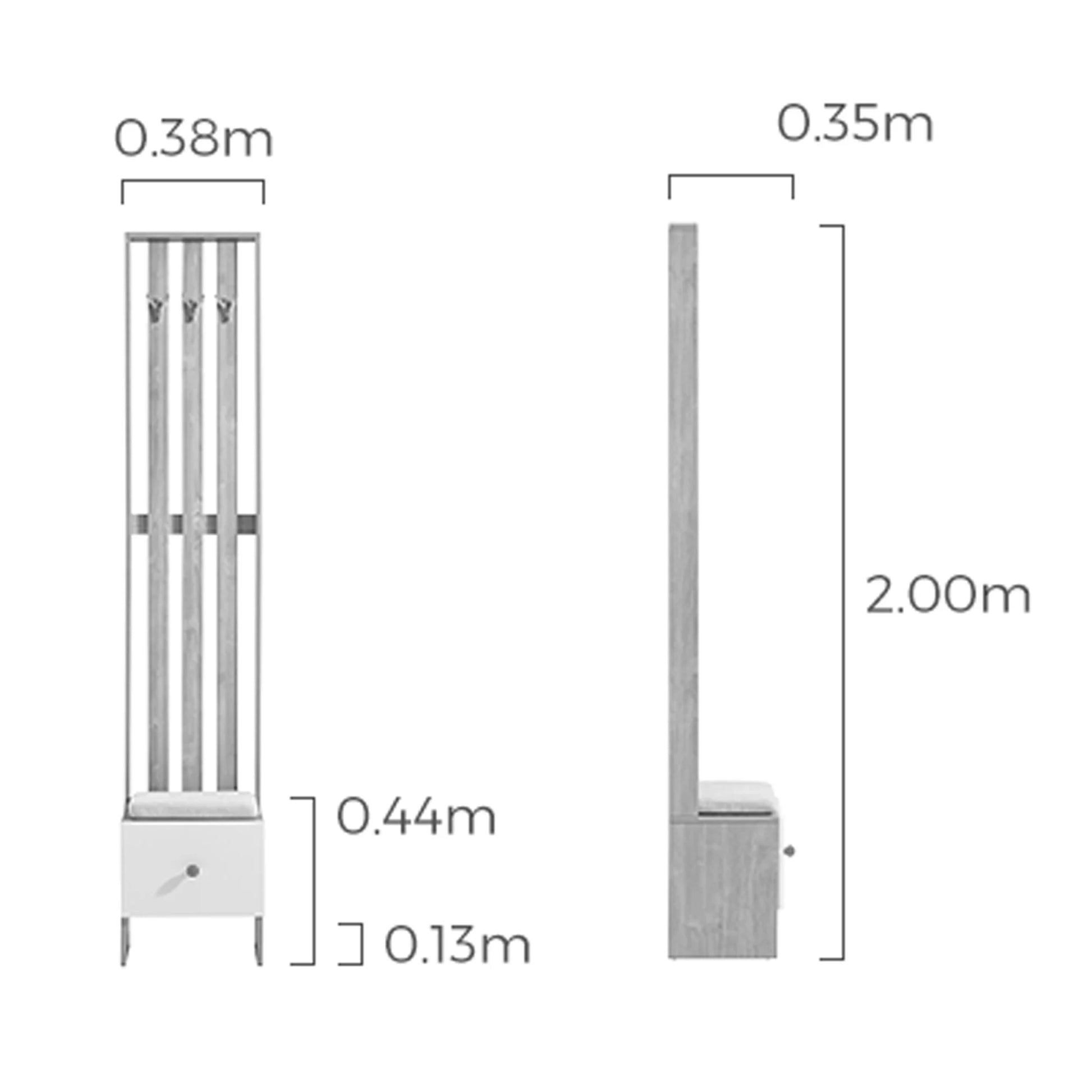 Linspire Miro Room Divider, Natural Wood