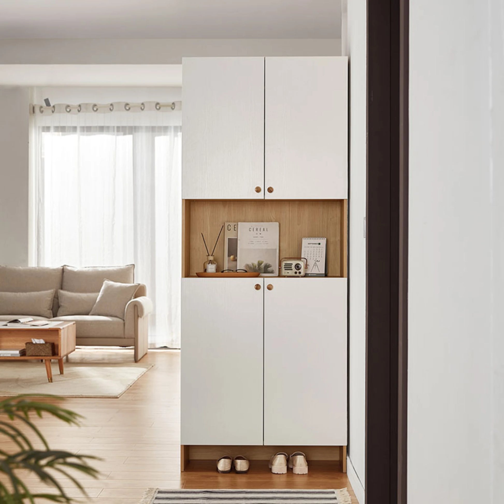 Linspire Miro Shoe Cabinet, 80cm, White