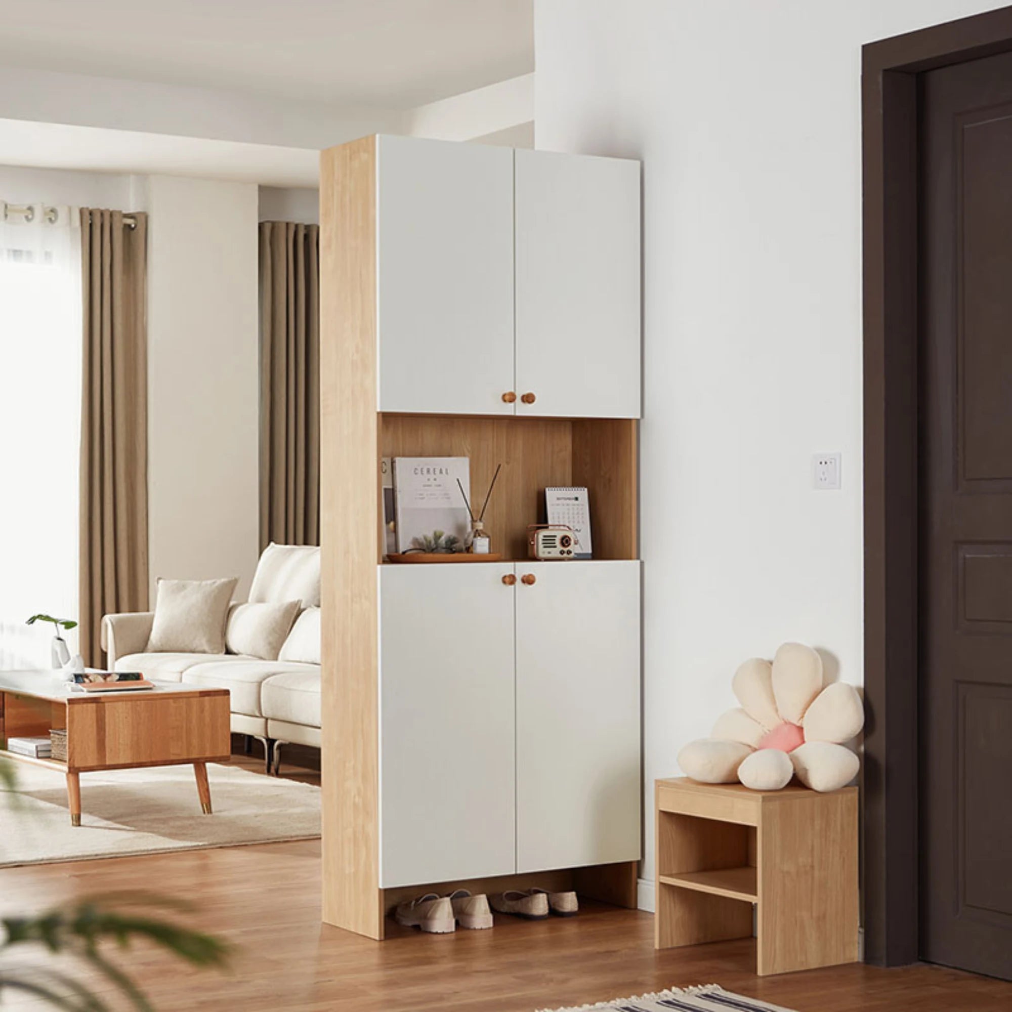 Linspire Miro Shoe Cabinet, 80cm, White