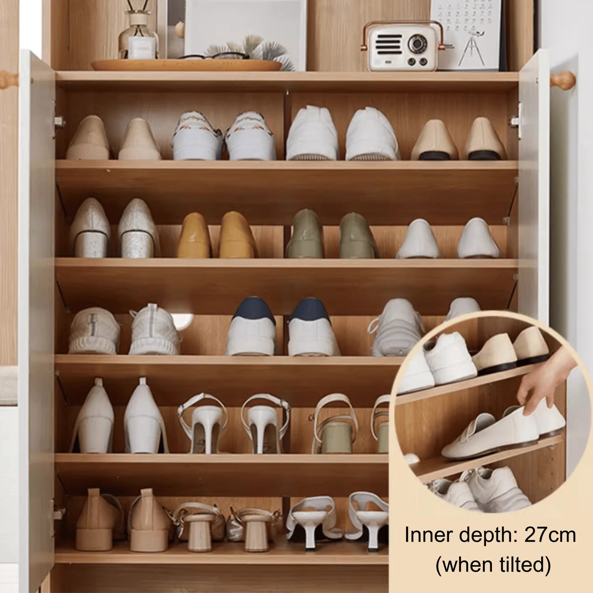 Linspire Miro Shoe Cabinet, 80cm, White