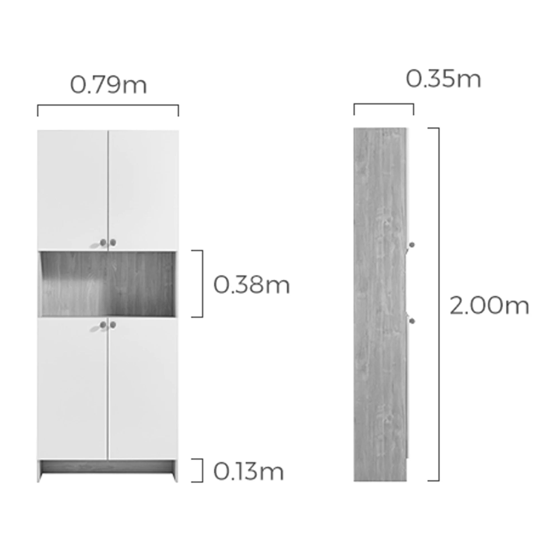 Linspire Miro Shoe Cabinet, 80cm, White