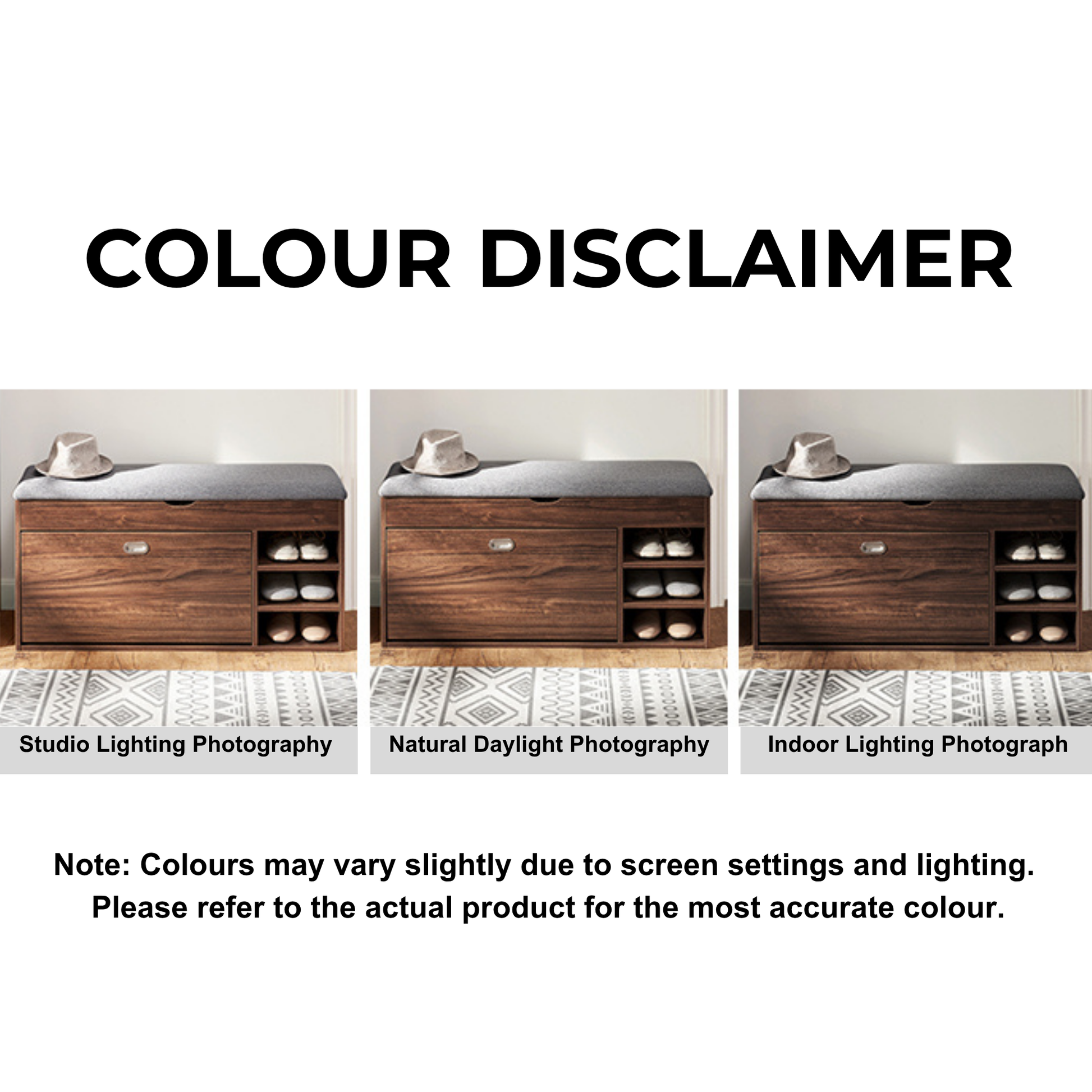 Linspire Miro Shoe Storage Bench, Small, Dark Wood