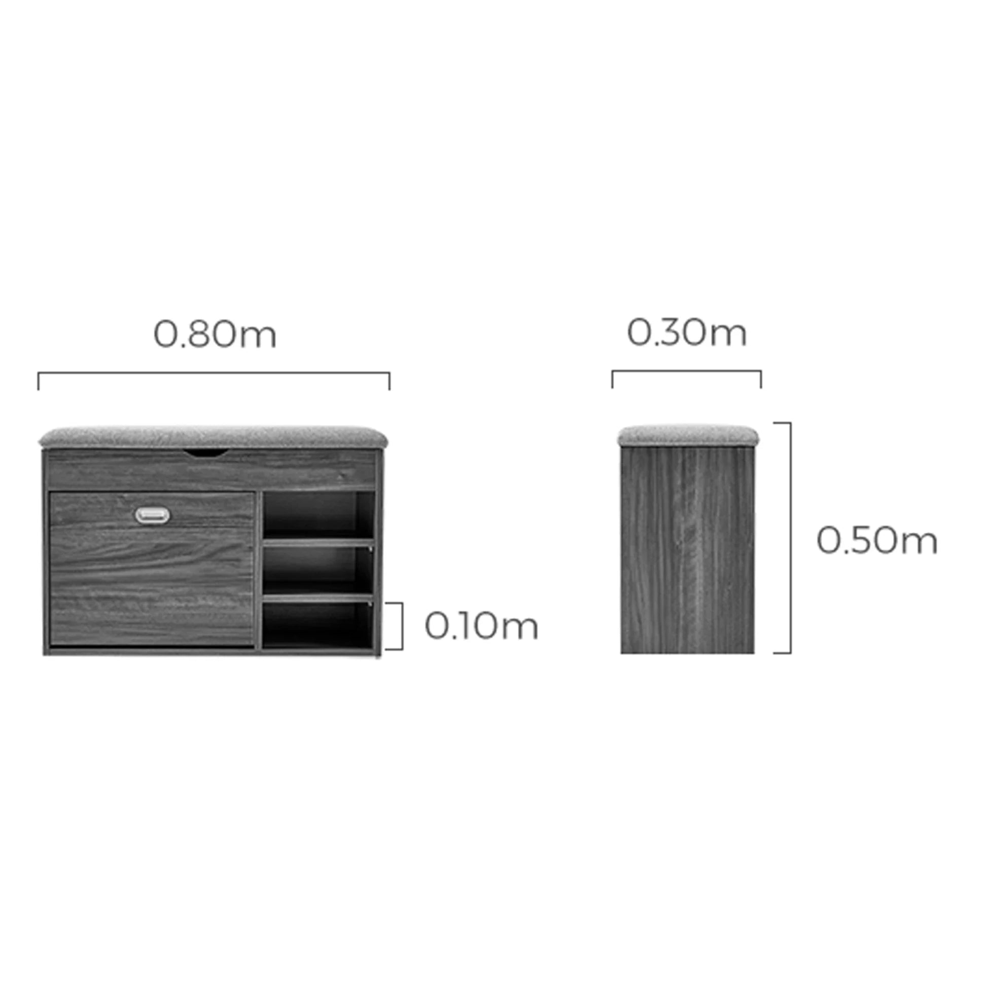 Linspire Miro Shoe Storage Bench, Small, Dark Wood
