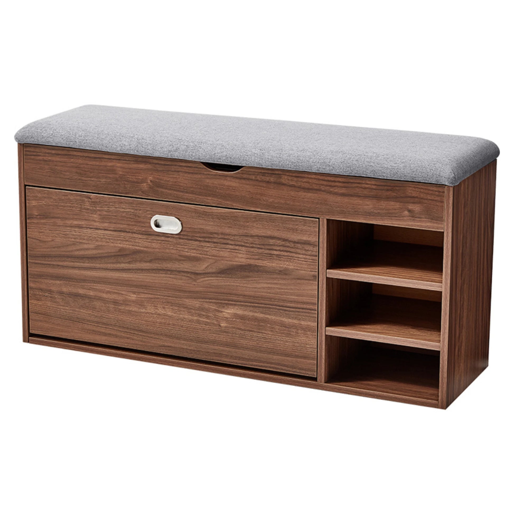Linspire Miro Shoe Storage Bench, Large, Dark Wood