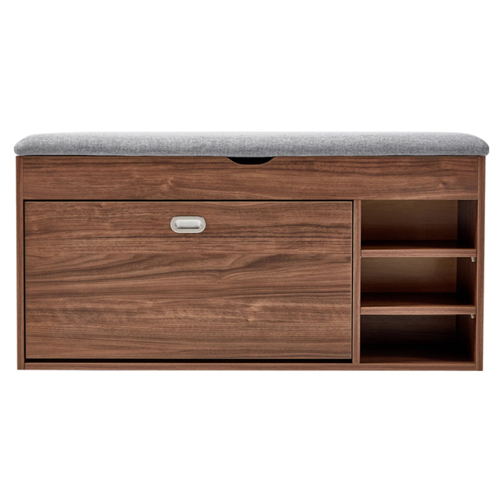 Linspire Miro Shoe Storage Bench, Large, Dark Wood