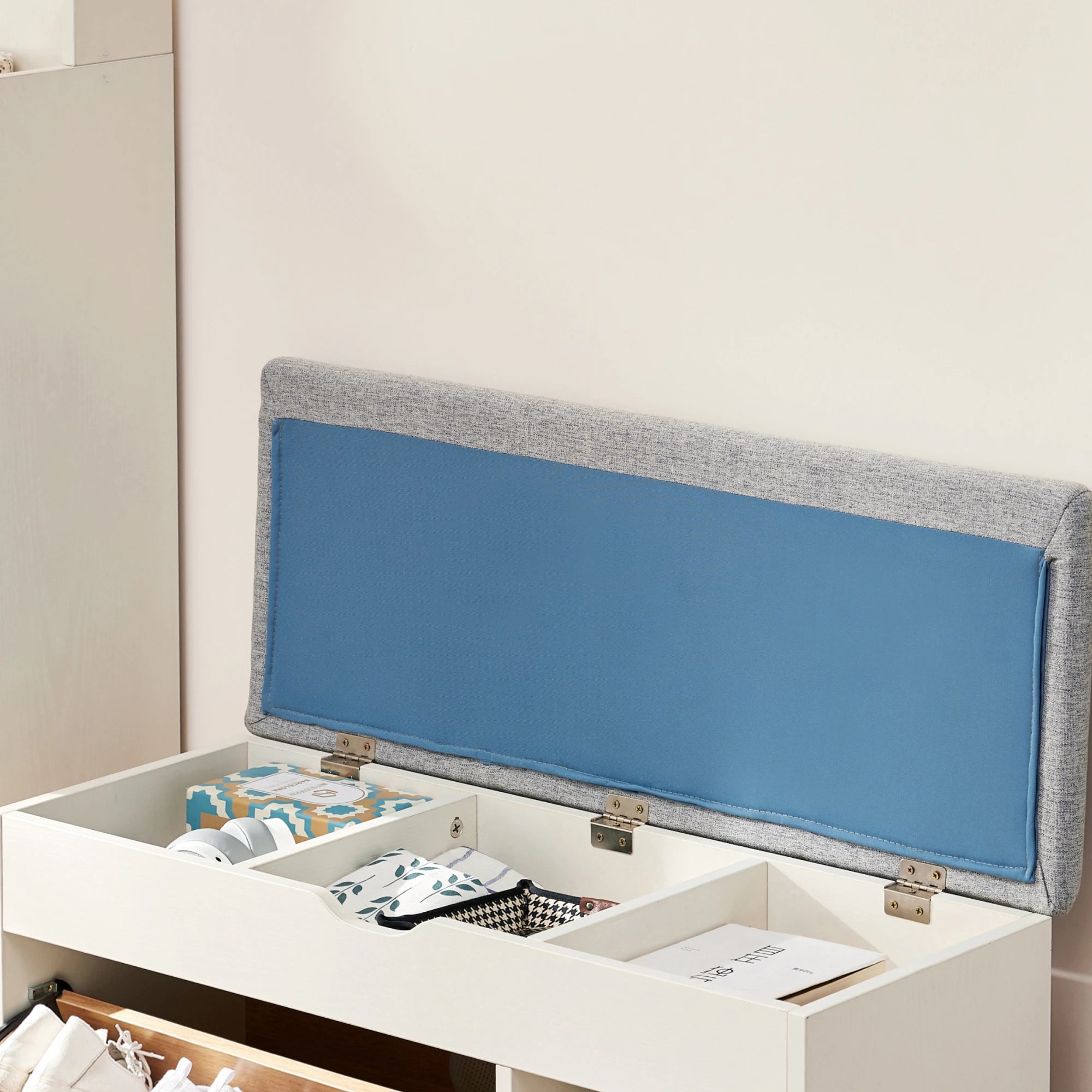 Linspire Miro Shoe Storage Bench, Small, White