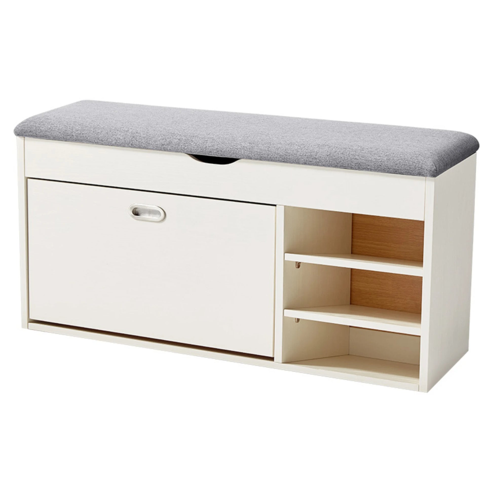 Linspire Miro Shoe Storage Bench, Large, White