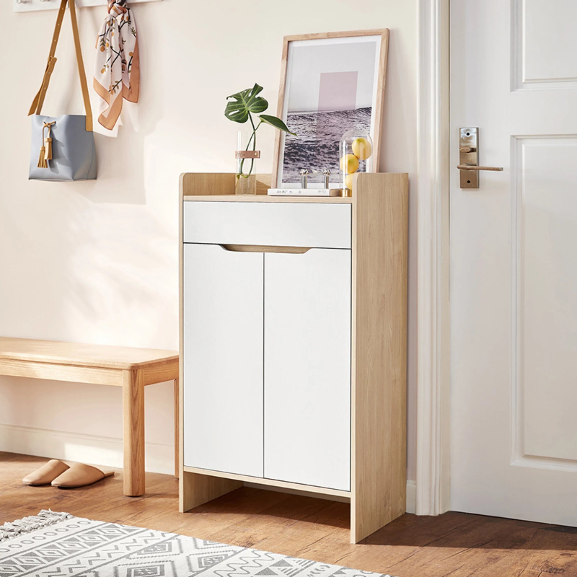 Linspire Miro Shoe Cabinet, Small, White