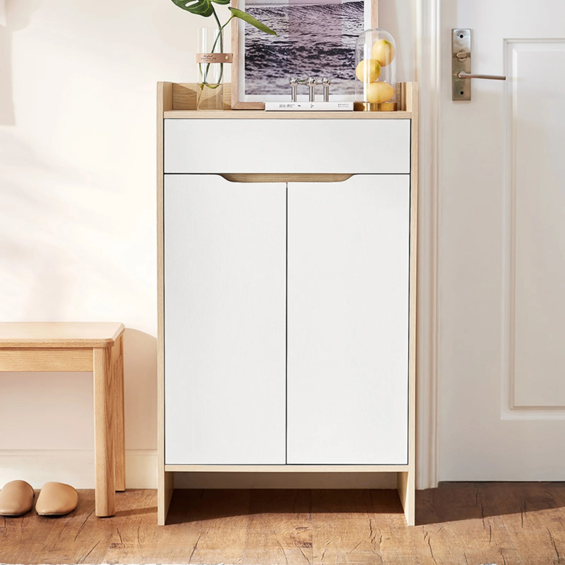 Linspire Miro Shoe Cabinet, Small, White