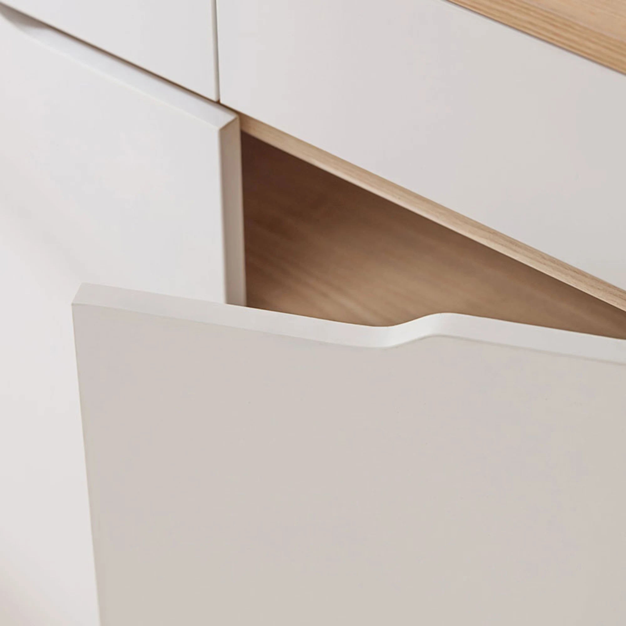 Linspire Miro Shoe Cabinet, Large, Natural Wood & White