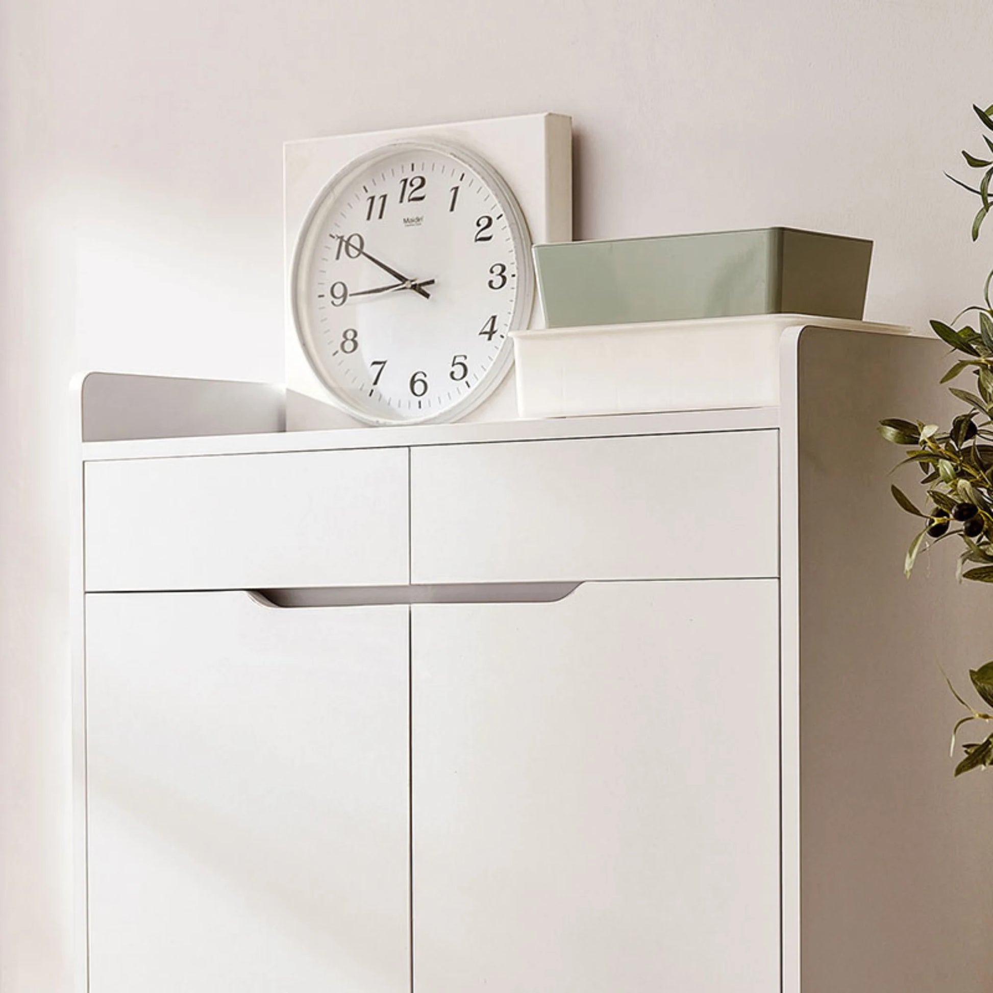 Linspire Miro Shoe Cabinet, Large, White