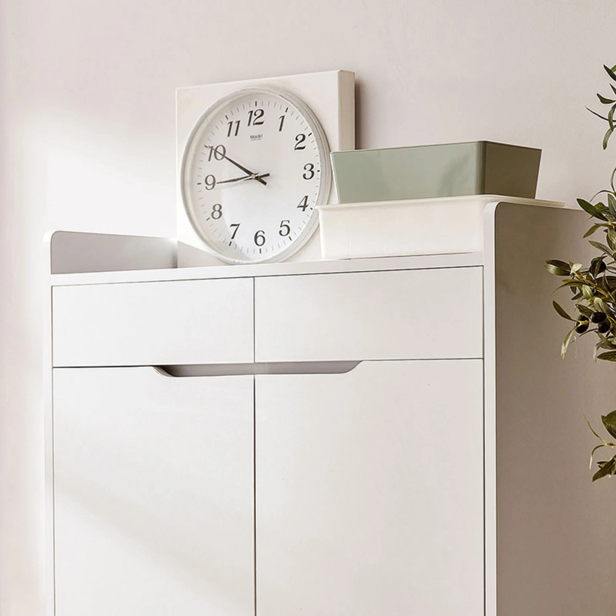 Linspire Miro Shoe Cabinet, Large, White