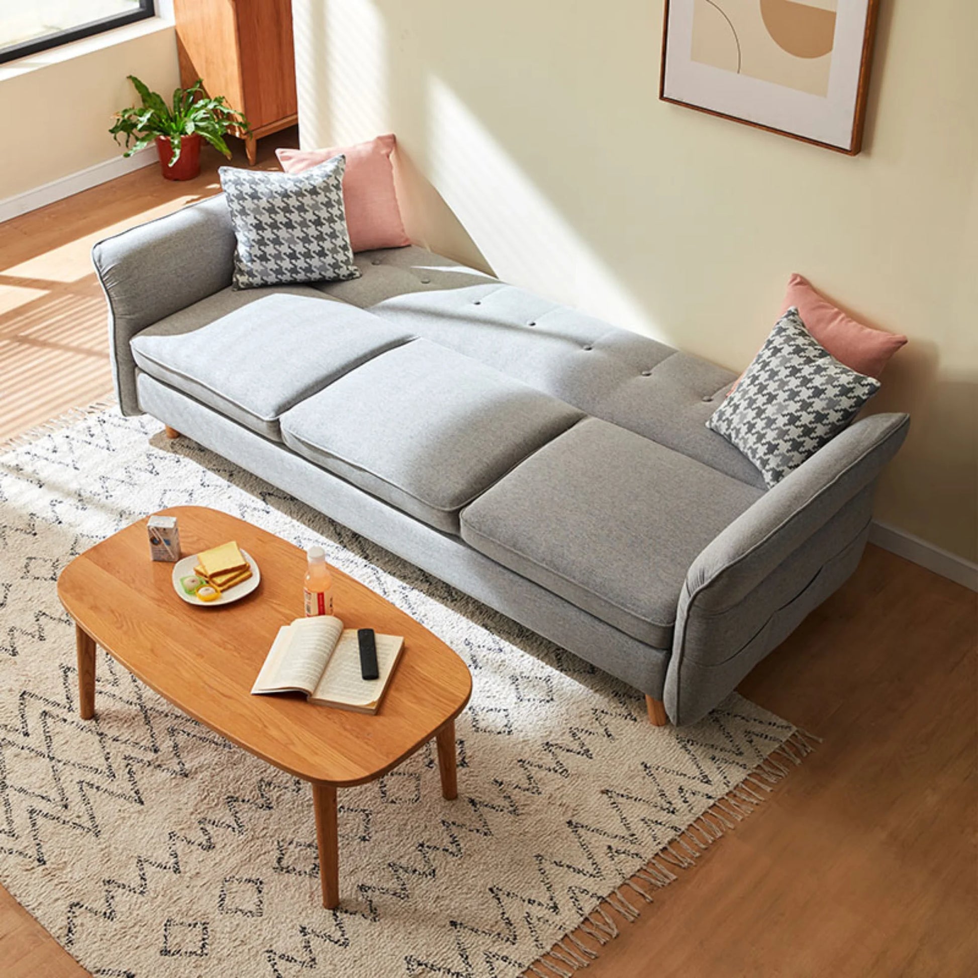 Linspire Monet 3.5-Seater Sofa Bed, Light Grey