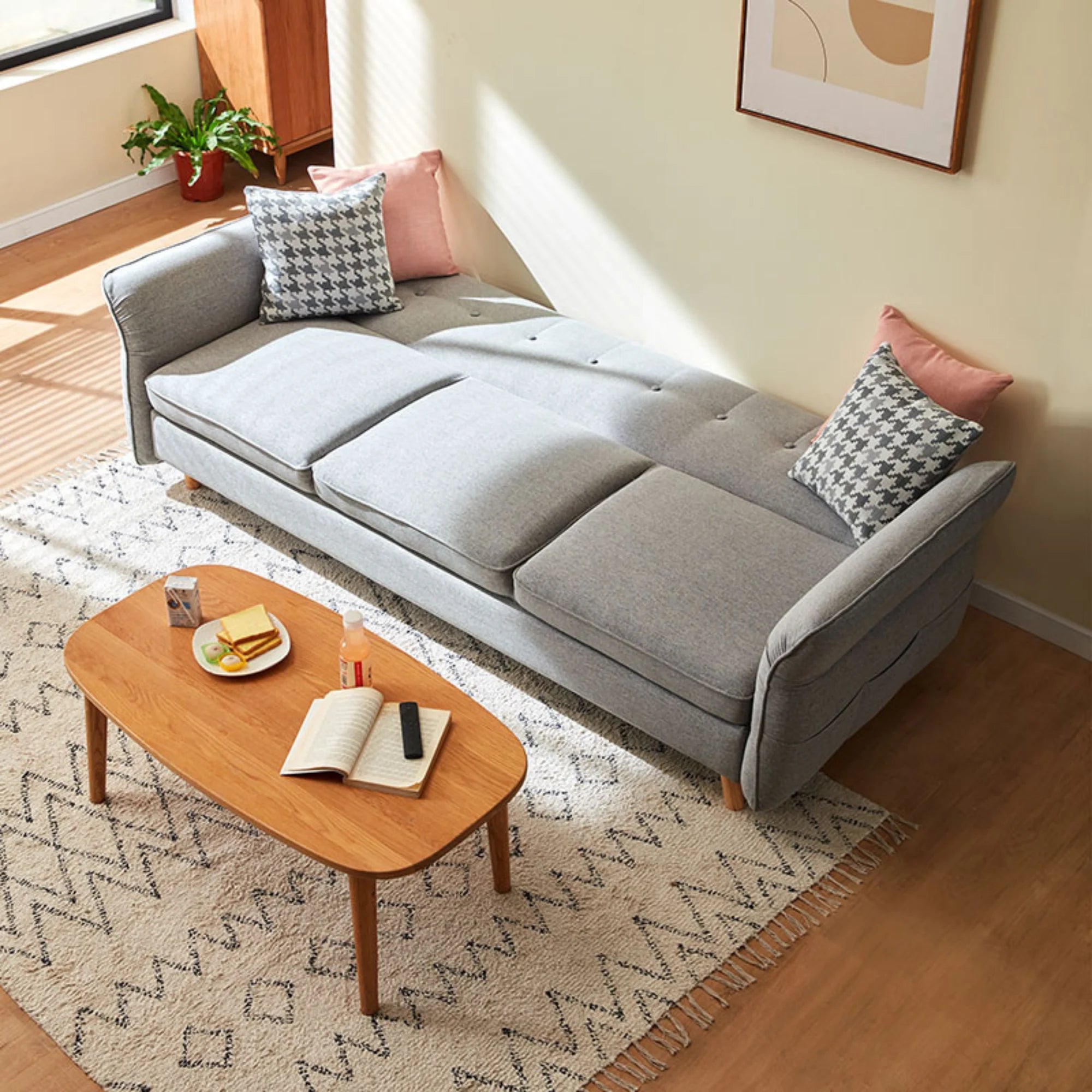 Linspire Monet 3.5-Seater Sofa Bed, Light Grey