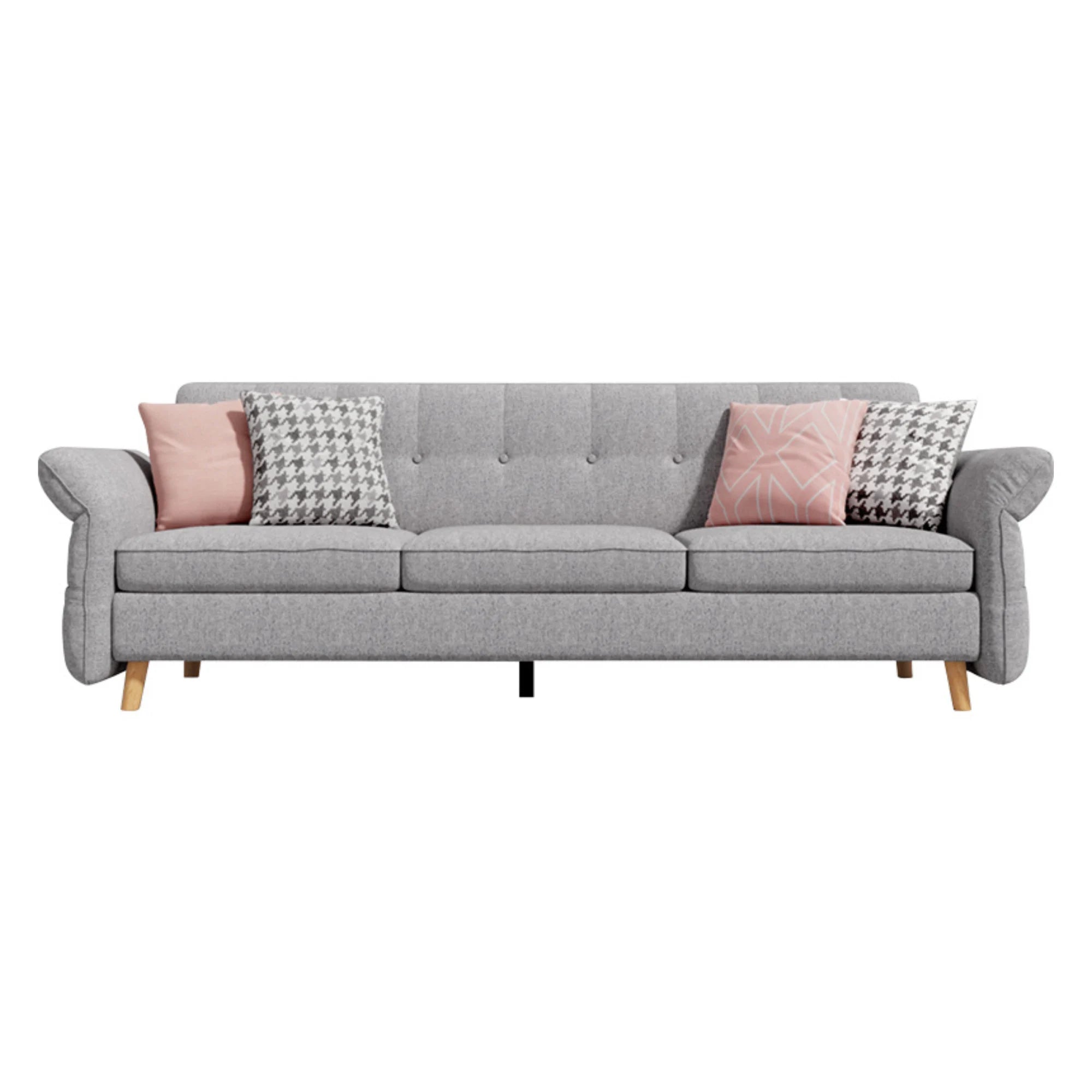 Linspire Monet 3.5-Seater Sofa Bed with Ottoman, Light Grey