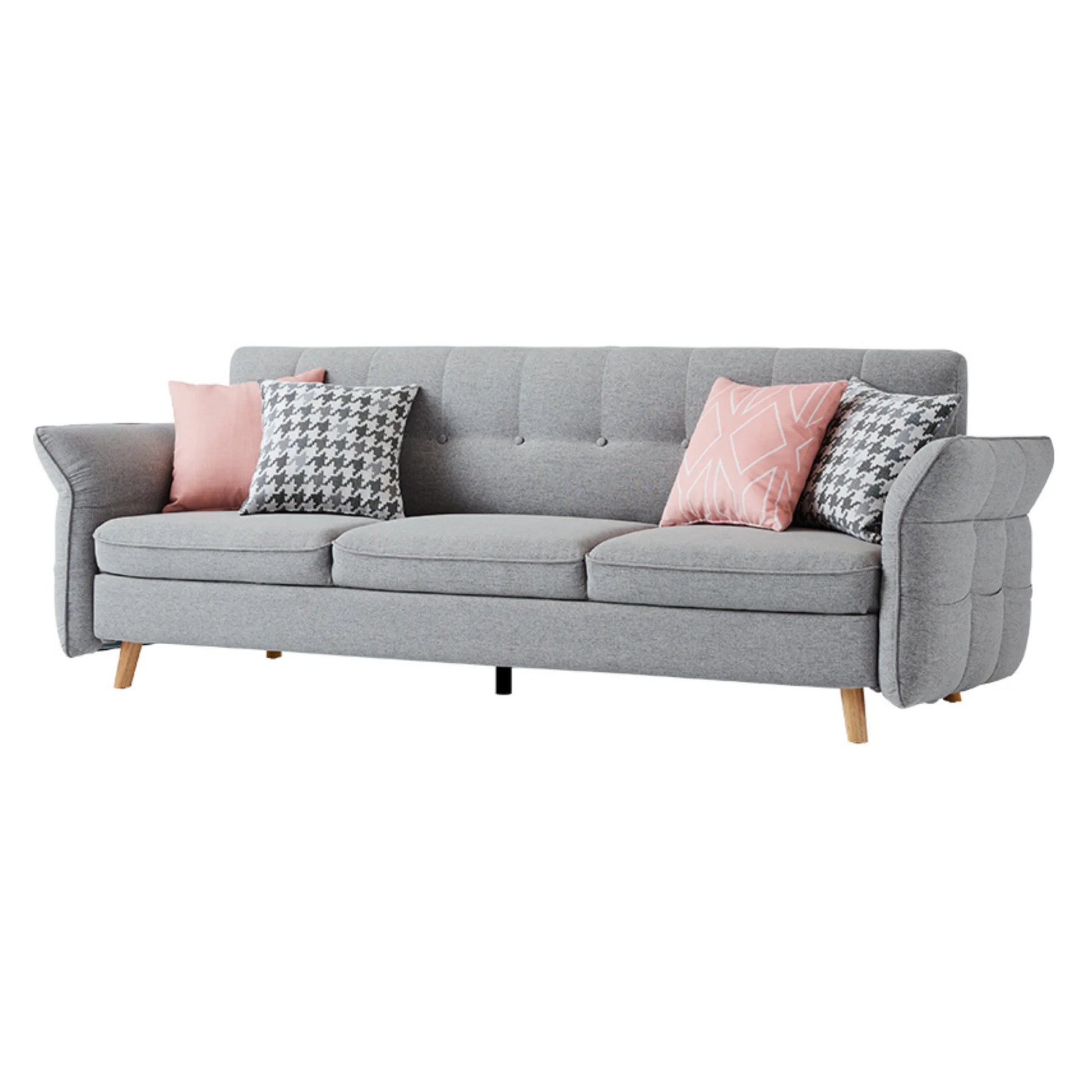 Linspire Monet 3.5-Seater Sofa Bed with Ottoman, Light Grey