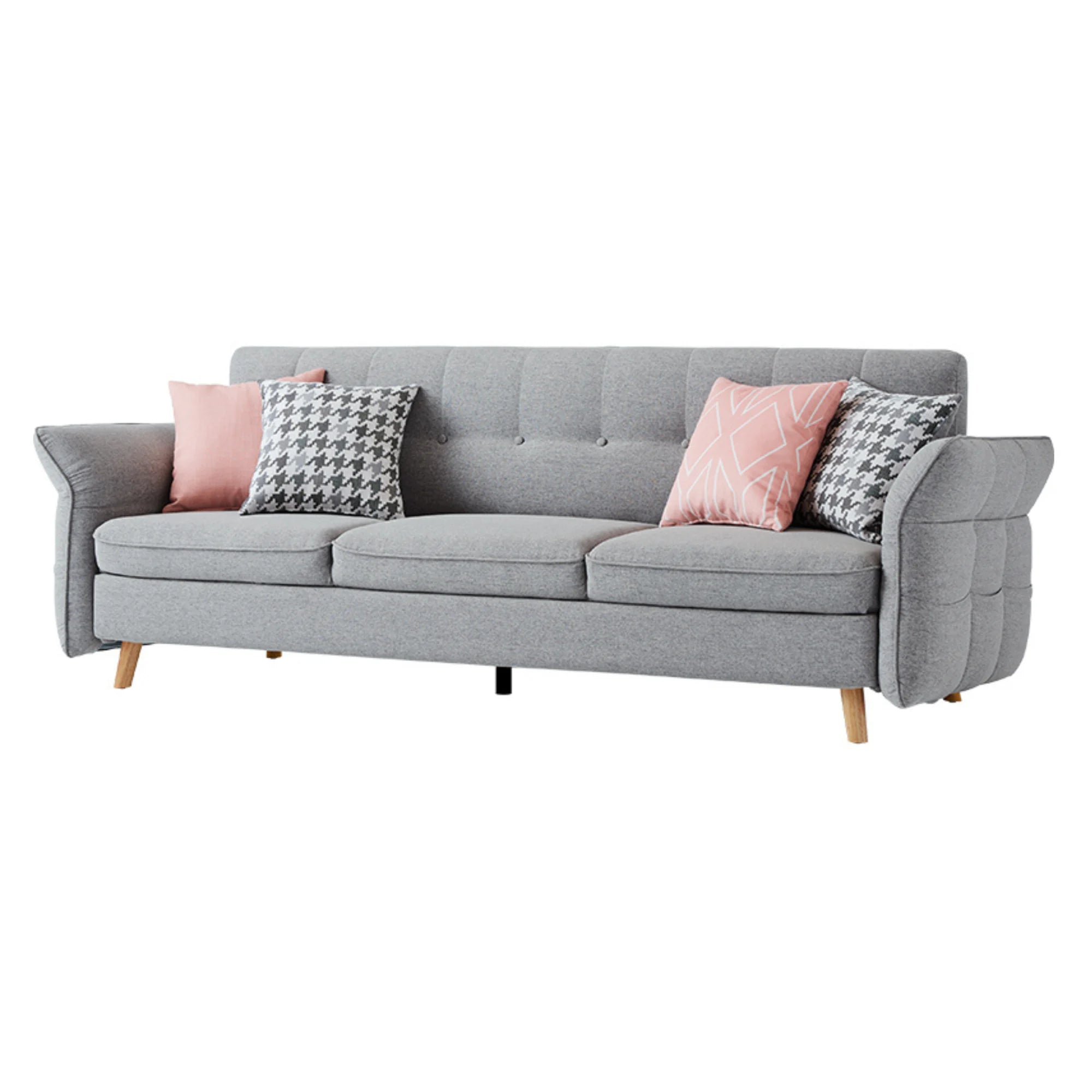 Linspire Monet 3.5-Seater Sofa Bed with Ottoman, Light Grey