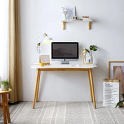 Linspire Oria Computer Desk, 80cm, Natural Wood & White