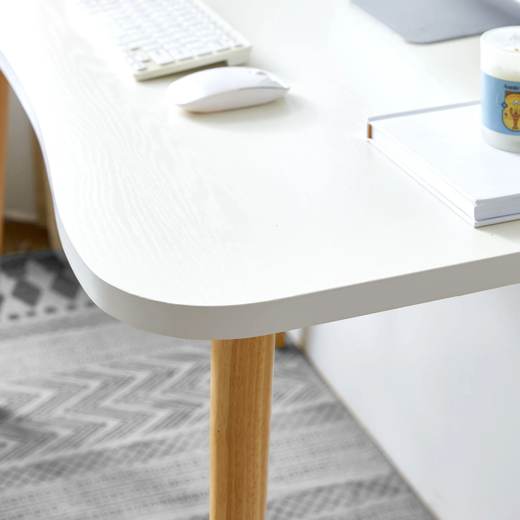 Linspire Oria Computer Desk, 80cm, Natural Wood & White