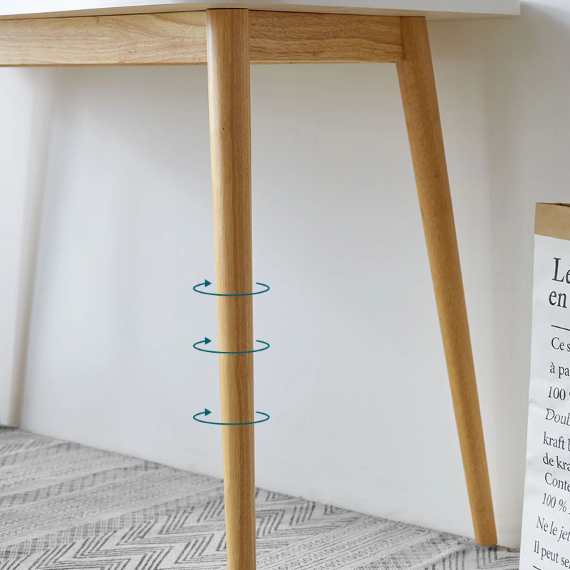Linspire Oria Computer Desk, 80cm, Natural Wood & White