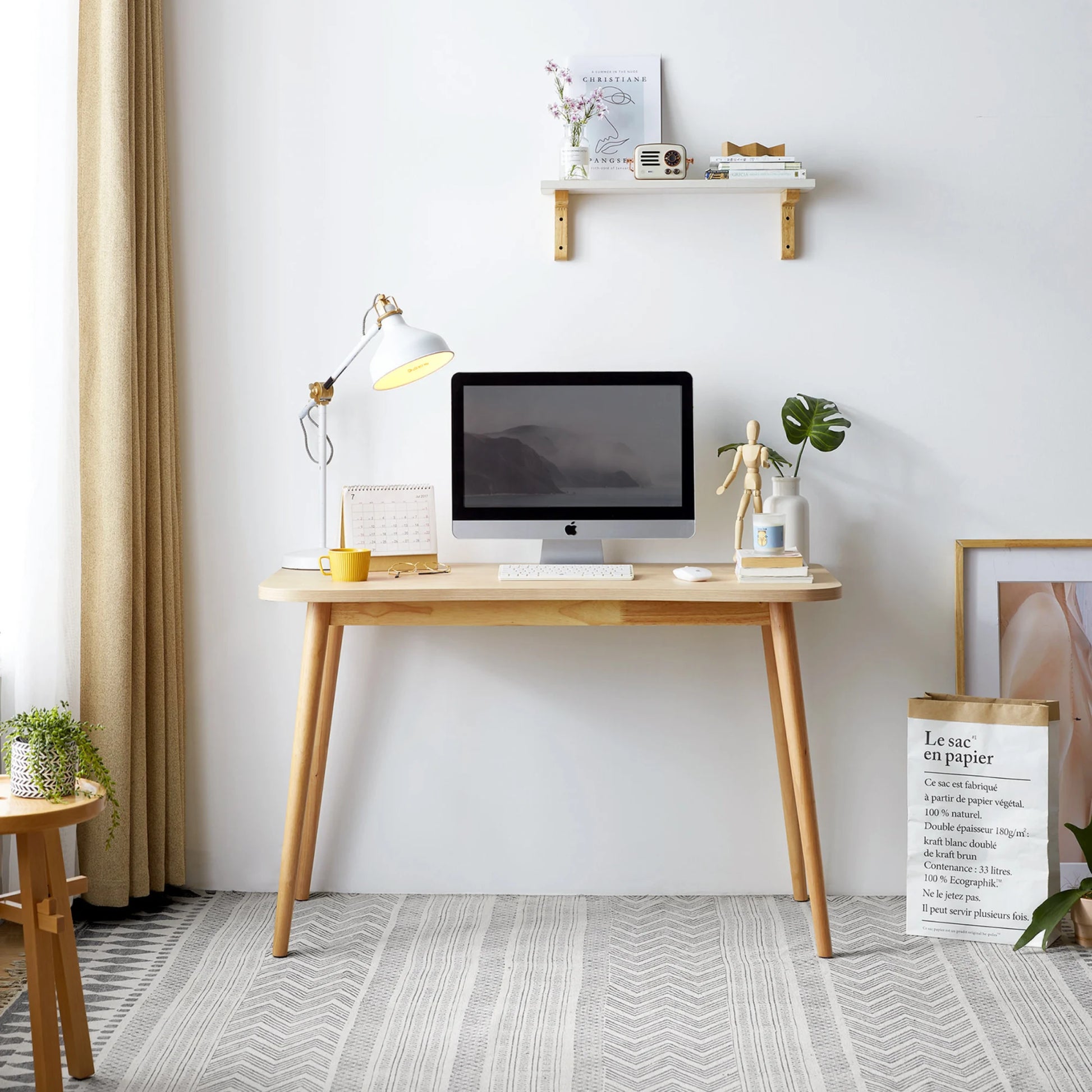 Linspire Oria Computer Desk, 80cm, Natural Wood