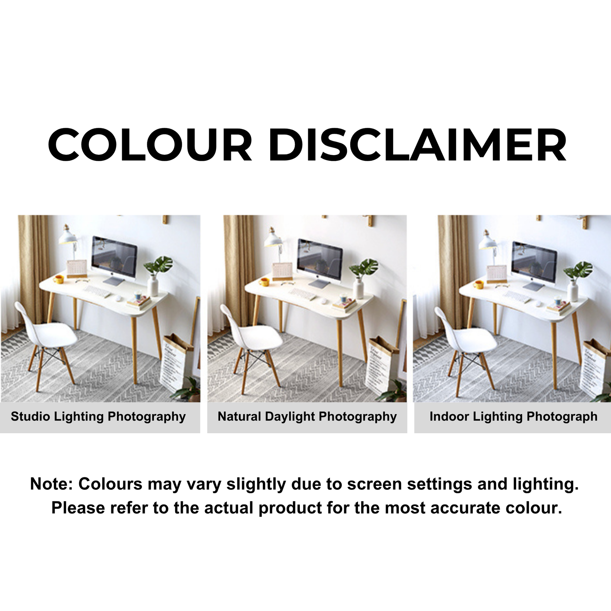 Linspire Oria Computer Desk, W100cm, Natural Wood & Off-White