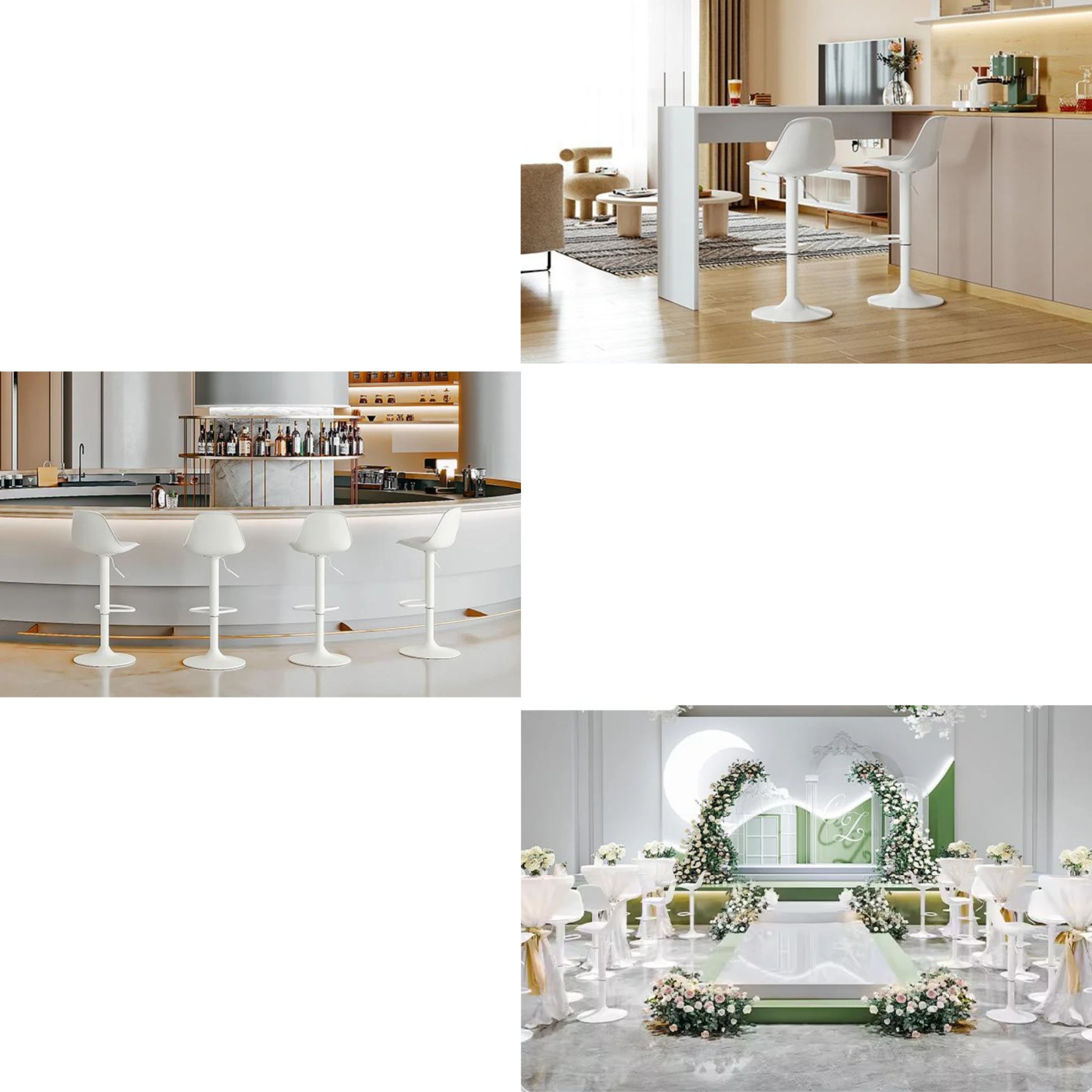 Linspire Perch Height Adjustable Bar Chair, White