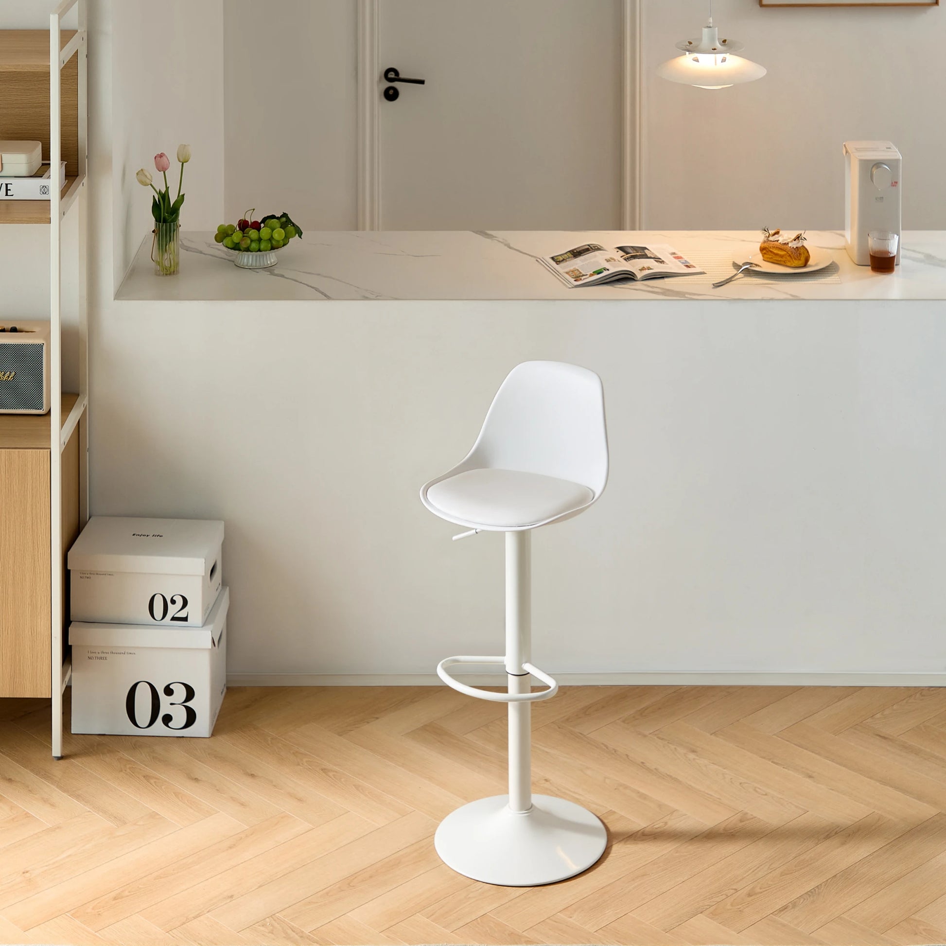 Linspire Perch Height Adjustable Bar Chair, White