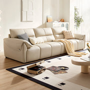 Linspire Plume Leather 5-Seater Sofa, Sand